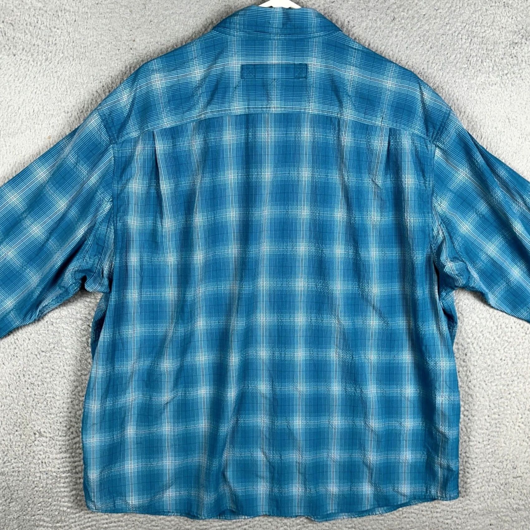Duluth Trading Company Duluth Trading Co Shirt Mens XL Blue Plaid Relaxed Fit Button-Down Pockets Size US XL / EU 56 / 4 - 3 Thumbnail