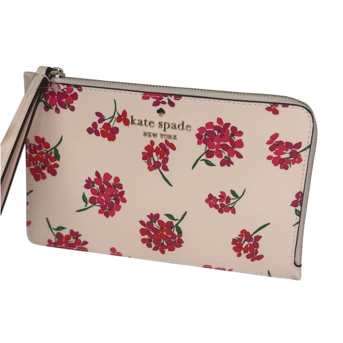 Kate Spade Kate Spade Staci Floral Medium L Zip Wristlet Fresh Peach Size ONE SIZE - 2 Thumbnail