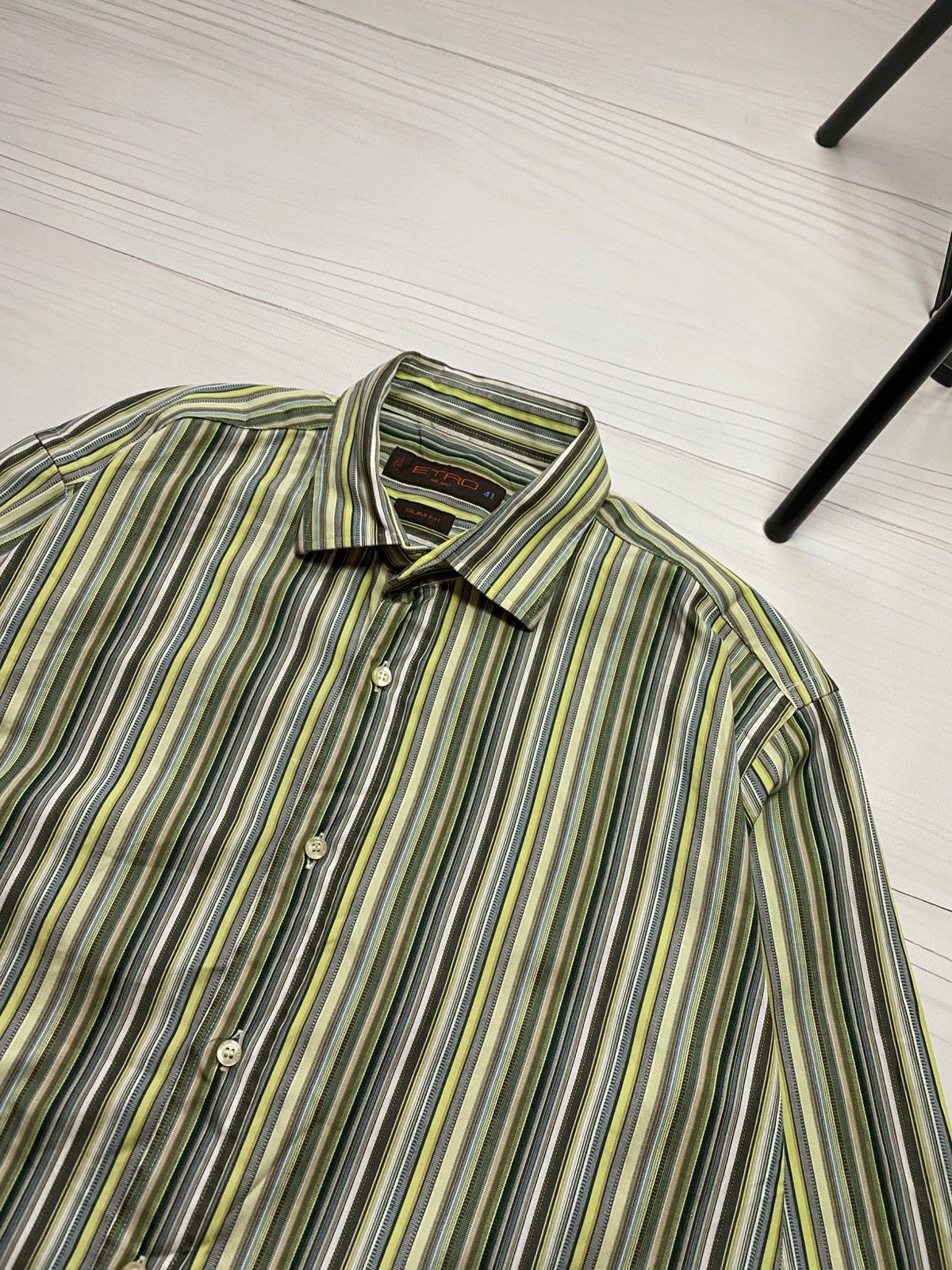 Etro × Vintage Vintage Etro Via Spartaco 3 striped designy button up shirt Size US L / EU 52-54 / 3 - 5 Thumbnail