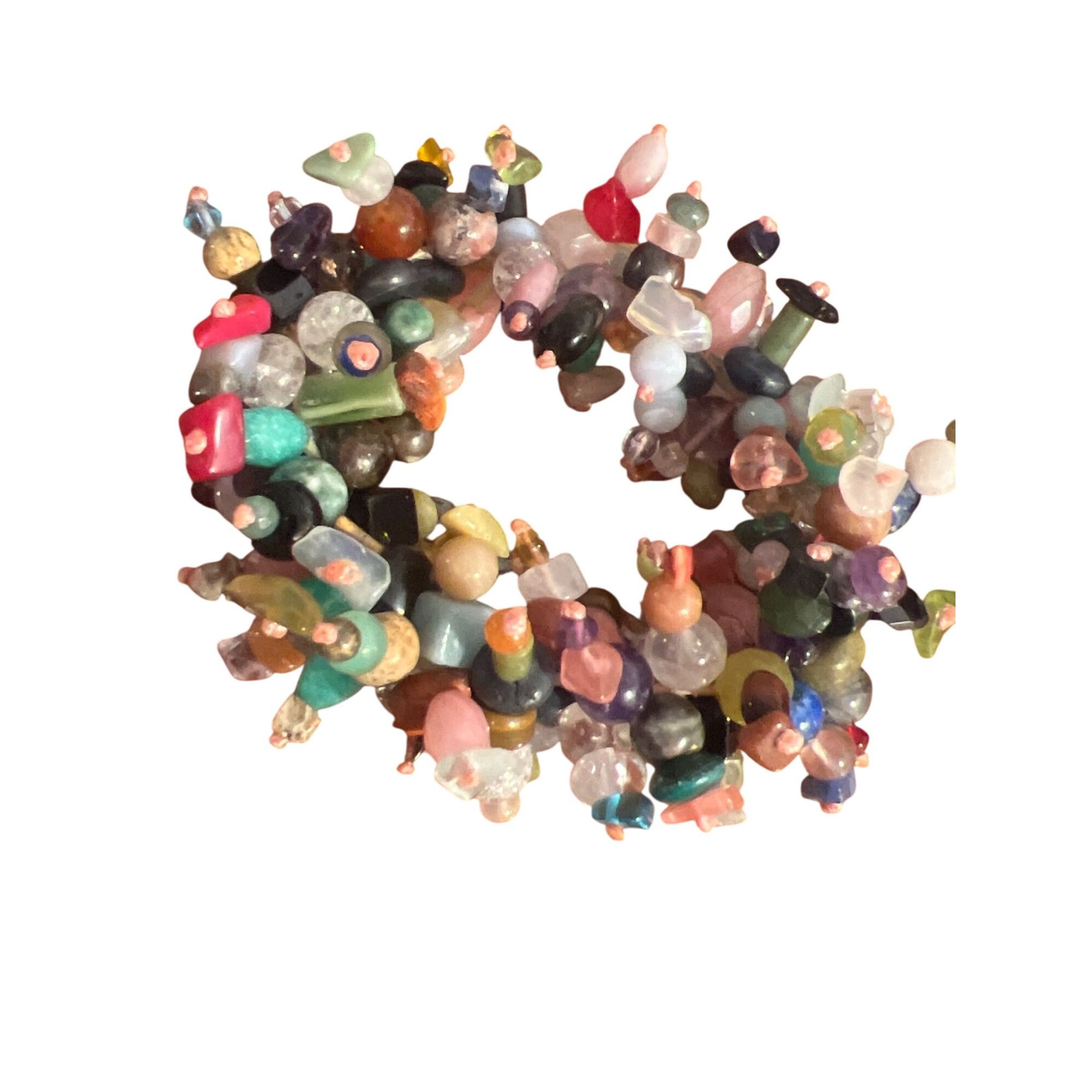 Other Multicolor Beaded Stretch Bracelet Mixed Gemstones Quarts Ja Size ONE SIZE - 3 Thumbnail