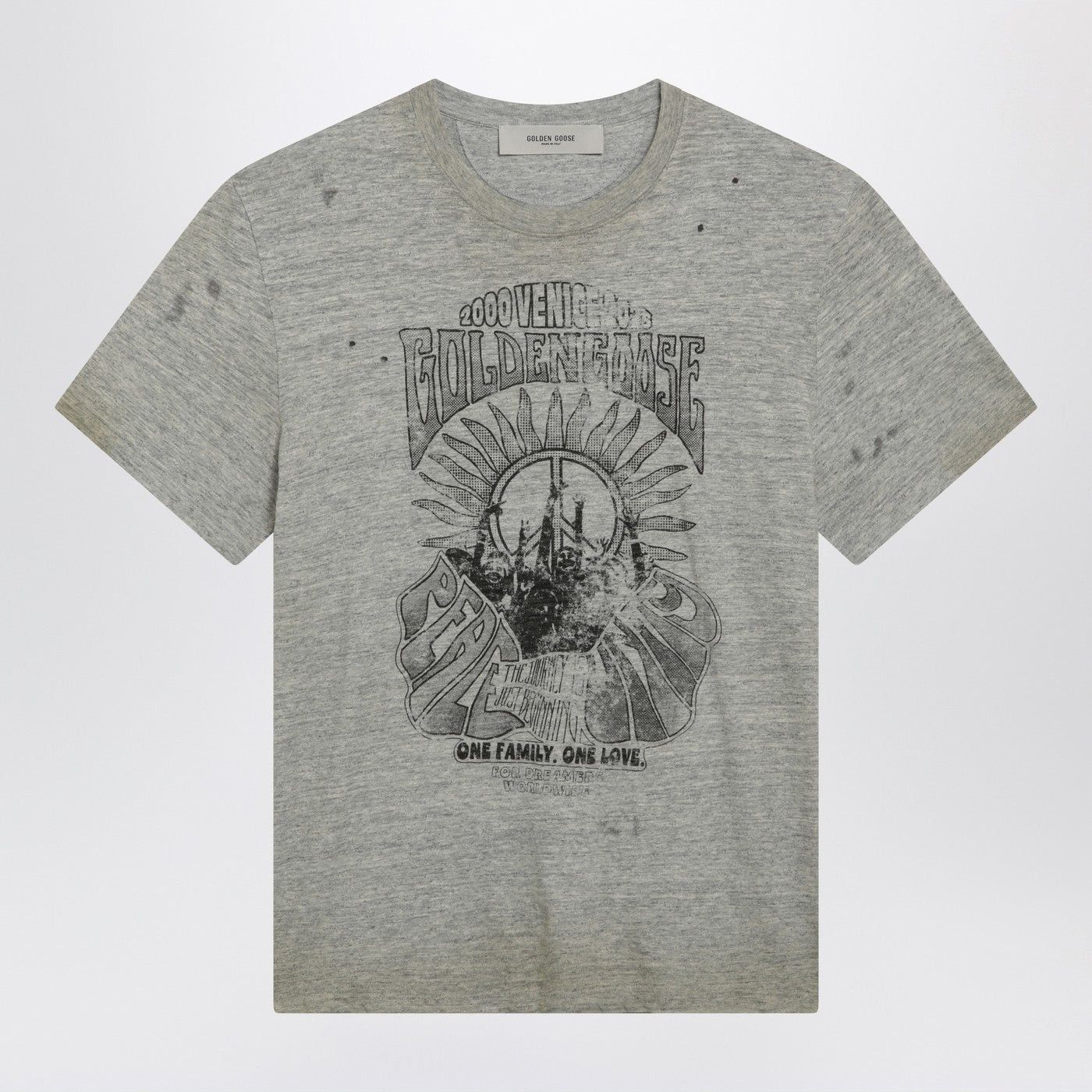 Golden Goose Golden Goose Grey Vintage-Effect T-Shirt With Print Size US XL / EU 56 / 4 - 1 Thumbnail