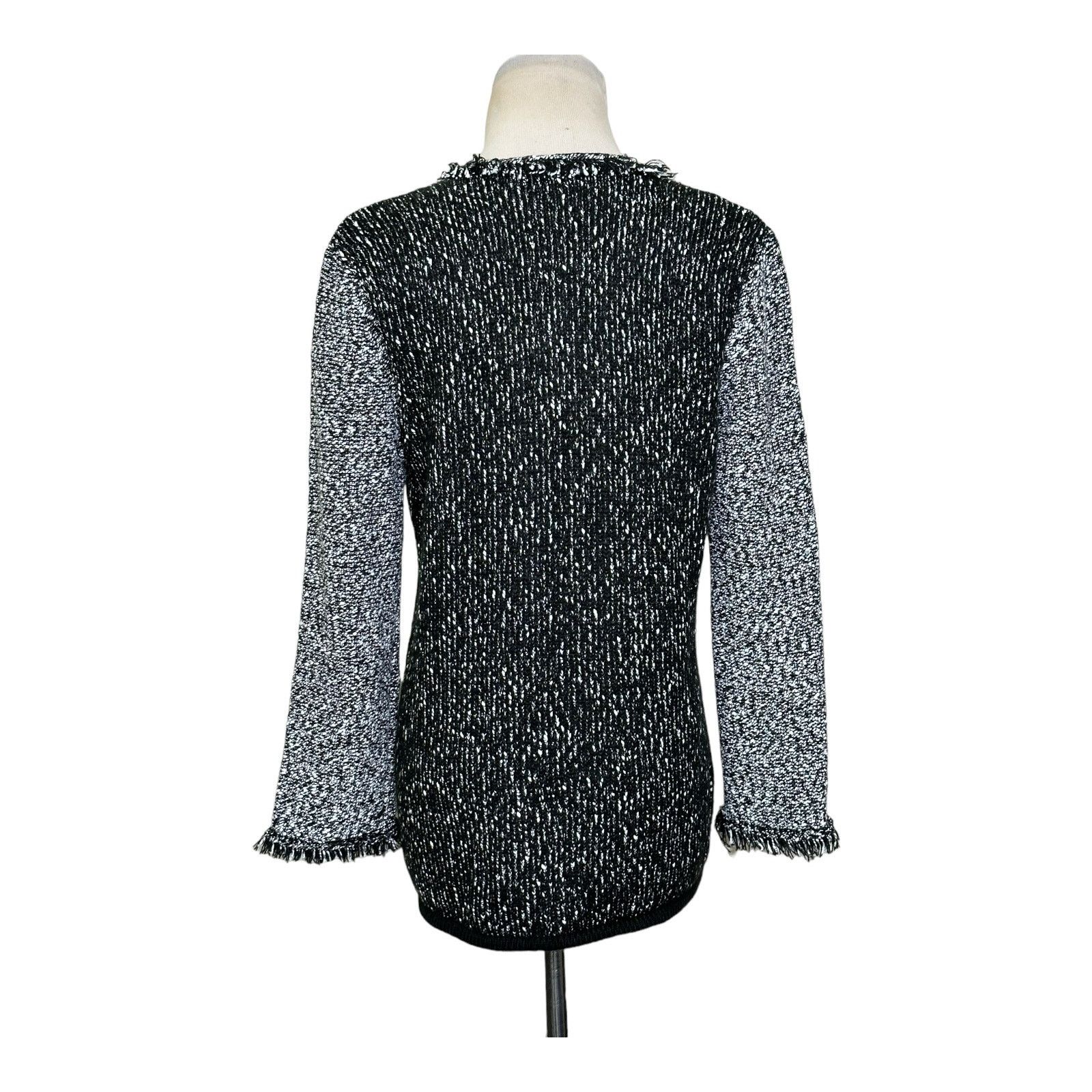 Karl Lagerfeld Karl Lagerfeld Two Tone Full Zip Knit Jacket size Small Size S / US 4 / IT 40 - 12 Thumbnail