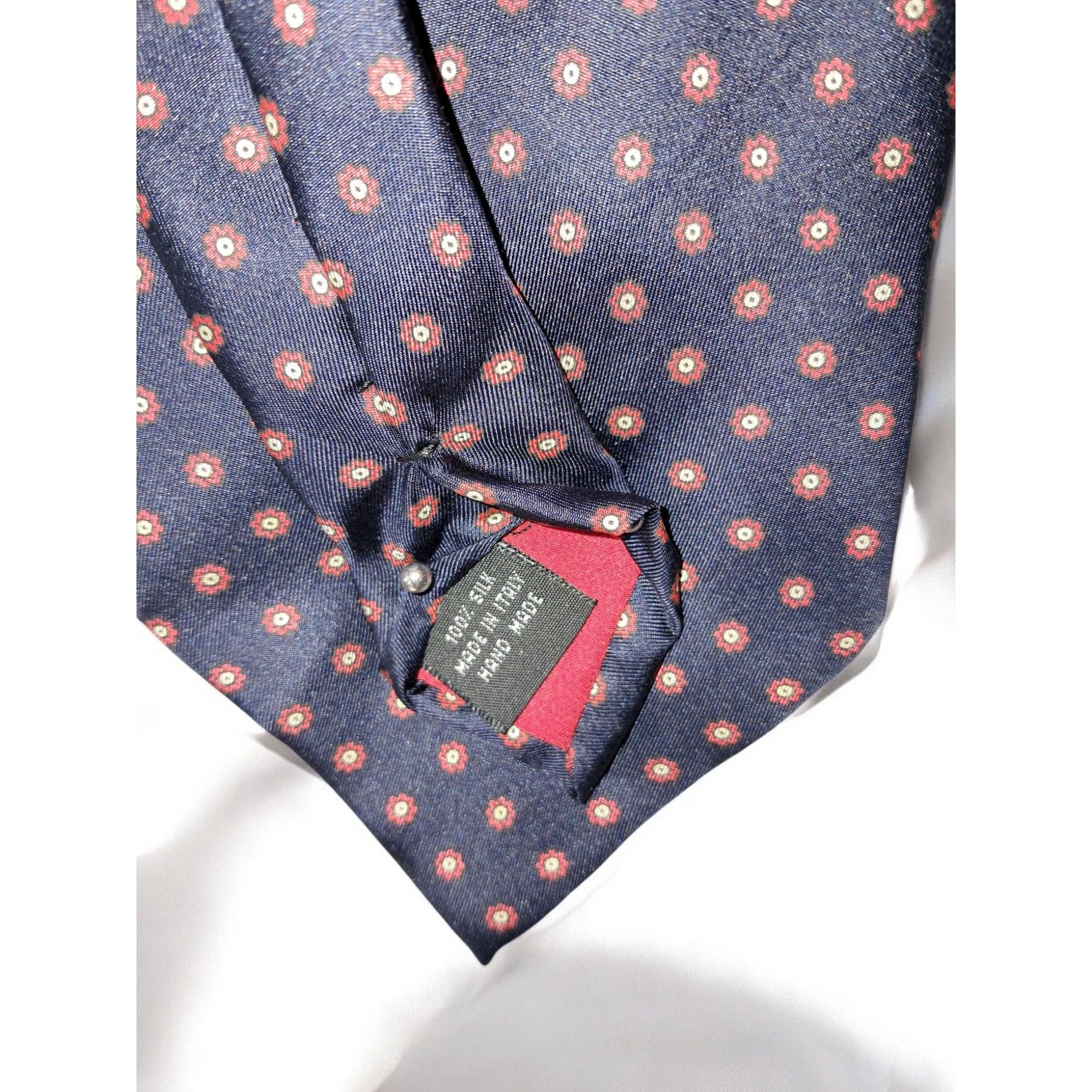 Other Antiche Seterie Fiorentine Blue Patterned 100% Silk Tie Made Size ONE SIZE - 10 Thumbnail