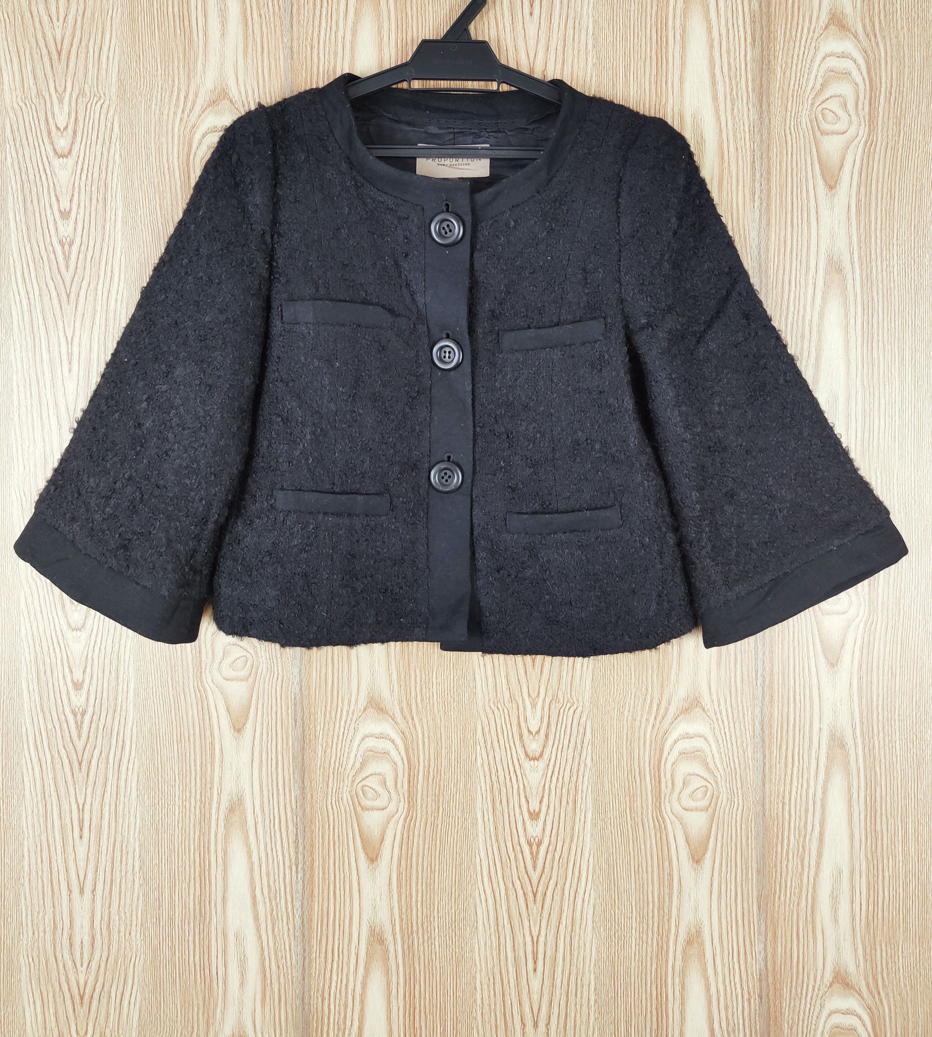 Japanese Brand × Vintage Avant-garde design 💥 Proportion Black Wool Jackets Size S / US 4 / IT 40 - 1 Thumbnail