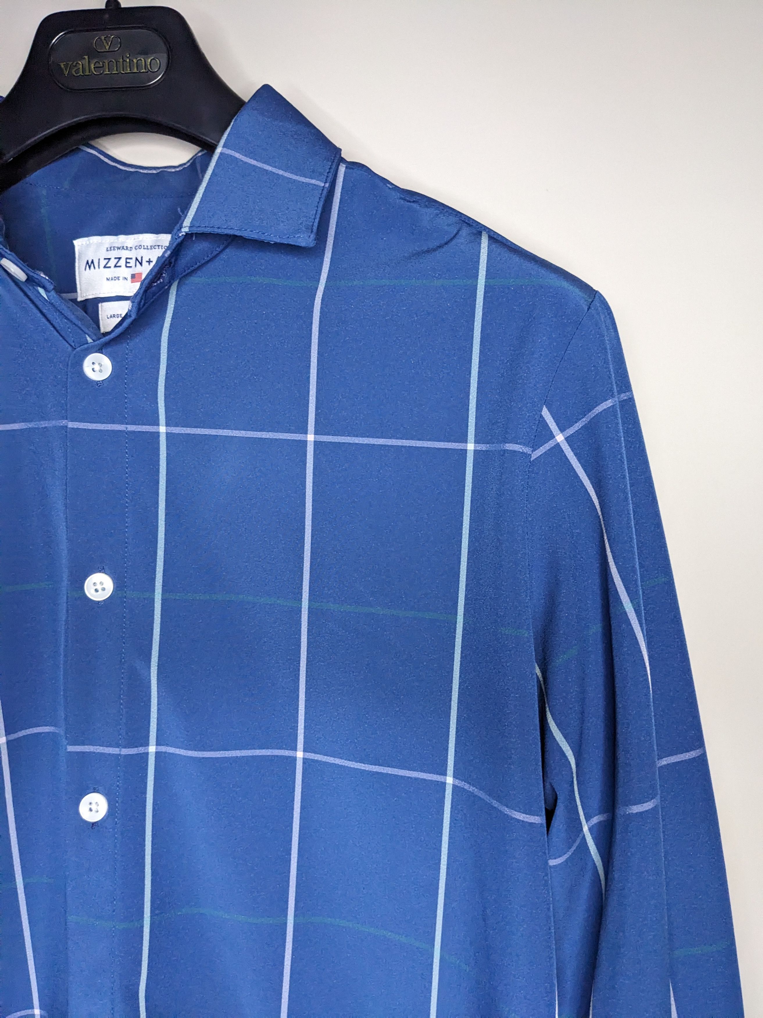 Mizzen+Main Mizzen Main Leeward Windowpane Plaid Shirt Large Made USA Size US L / EU 52-54 / 3 - 3 Thumbnail
