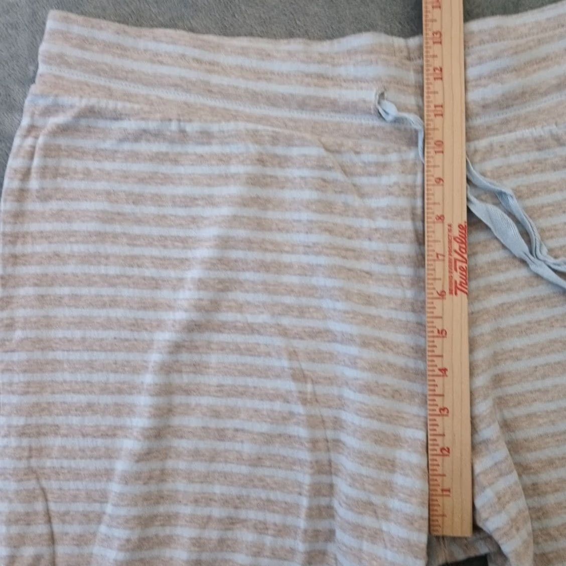 Disney Disney Pants Womens 2XL Gray Blue Striped Drawstring High Rise Cotton 40x28 Size 40" / US 18 - 4 Thumbnail