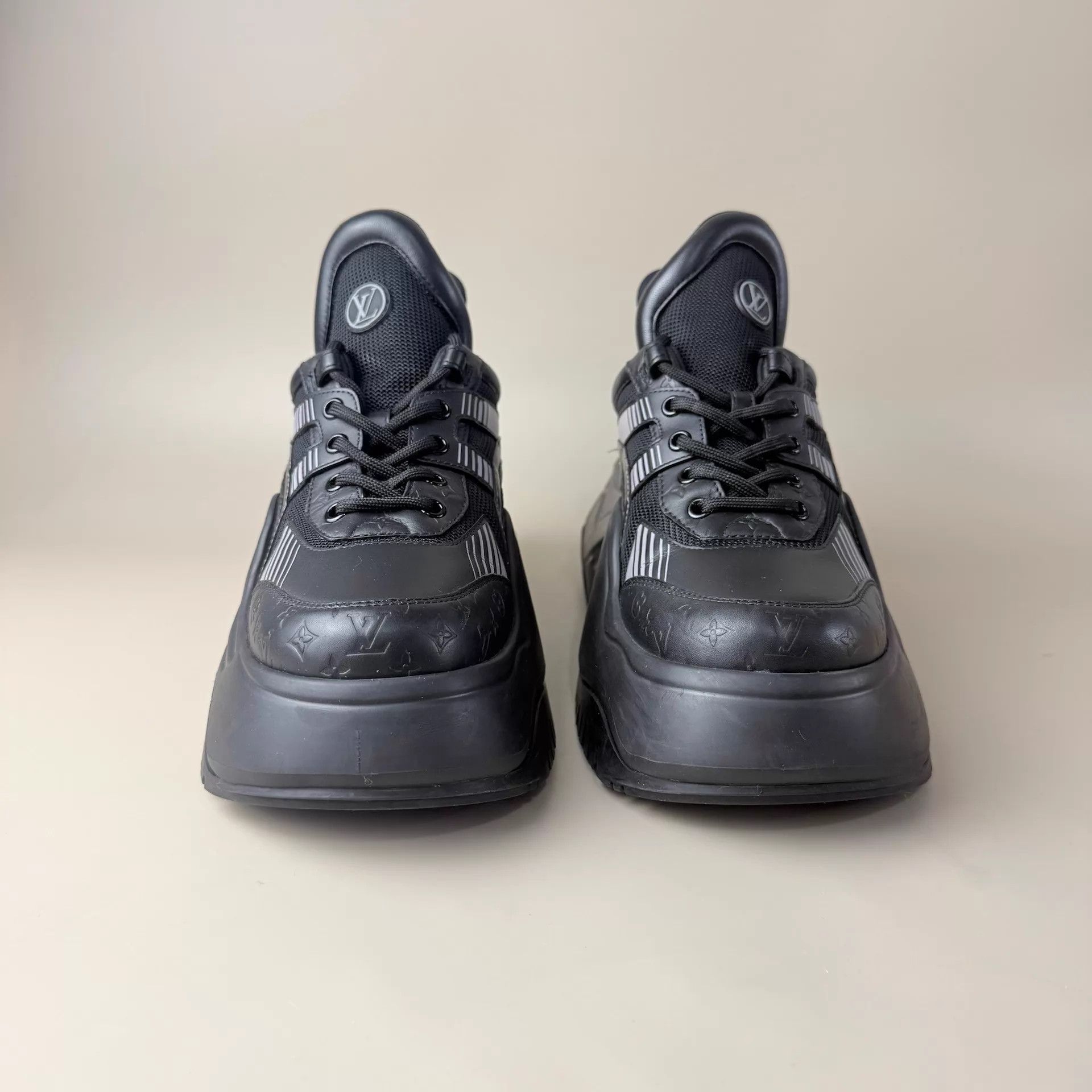 Louis Vuitton LV black silver monogram Artsy 2.0 Dad Sneakers 38 Size US 7.5 / IT 37.5 - 2 Thumbnail