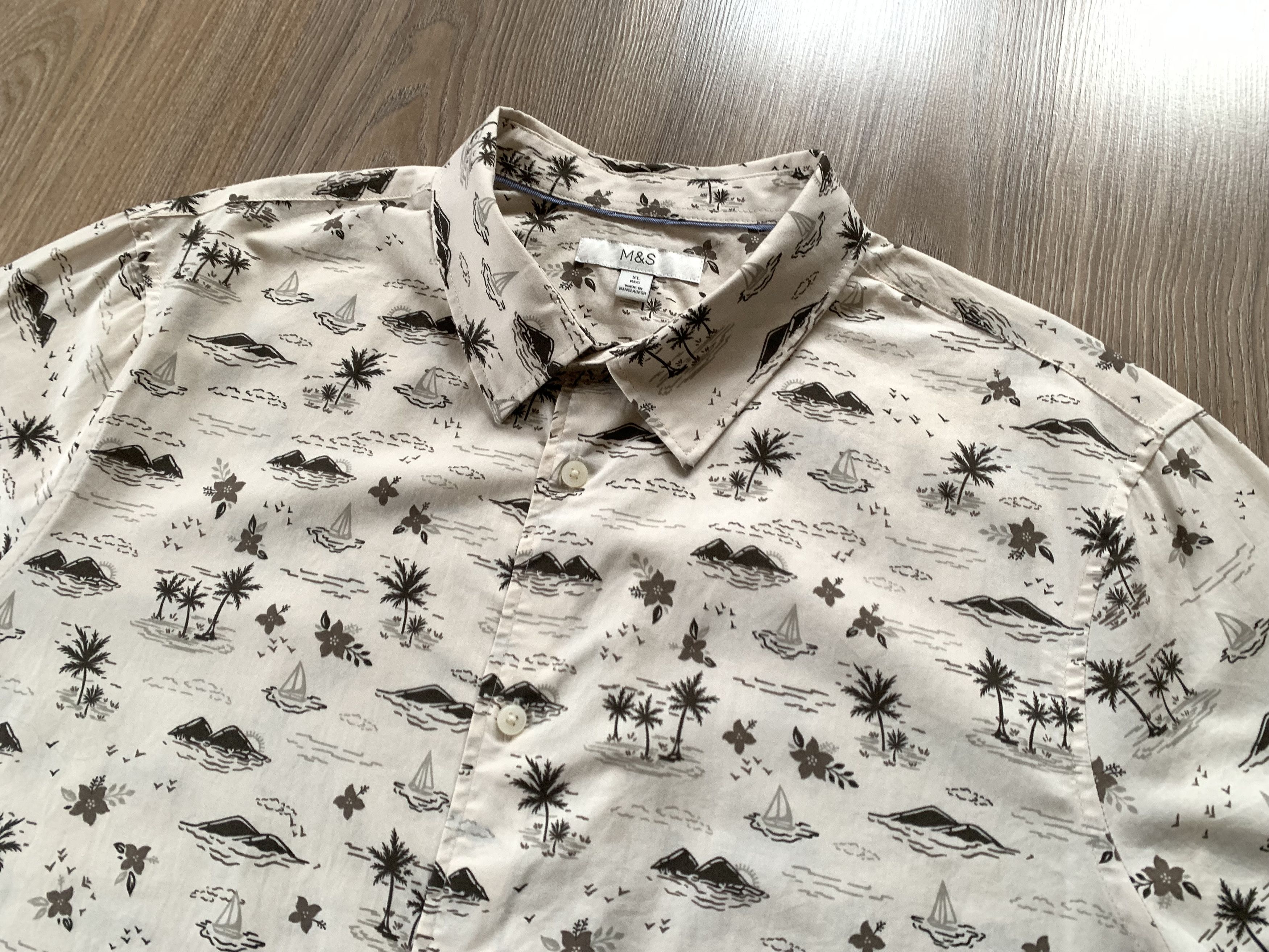 Marks & Spencer Marks & Spencer Cotton Printed Hawaiian Shirt Size US XL / EU 56 / 4 - 4 Thumbnail