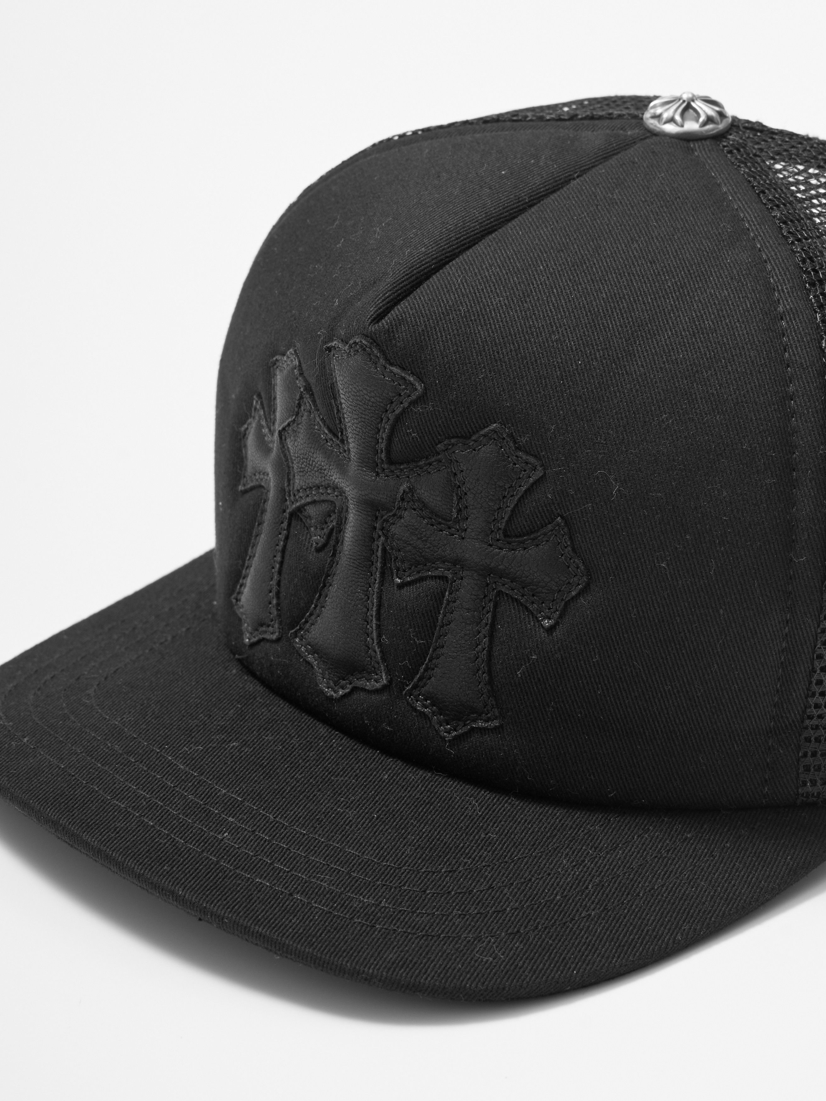 Chrome Hearts Chrome Hearts Cemetery Leather Patch Black Trucker Hat Size ONE SIZE - 2 Thumbnail