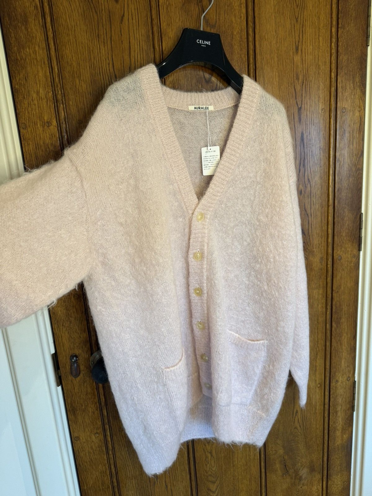 Auralee Grail Auralee pink Japan oversized pink cardigan 2 mohair Size US L / EU 52-54 / 3 - 3 Thumbnail