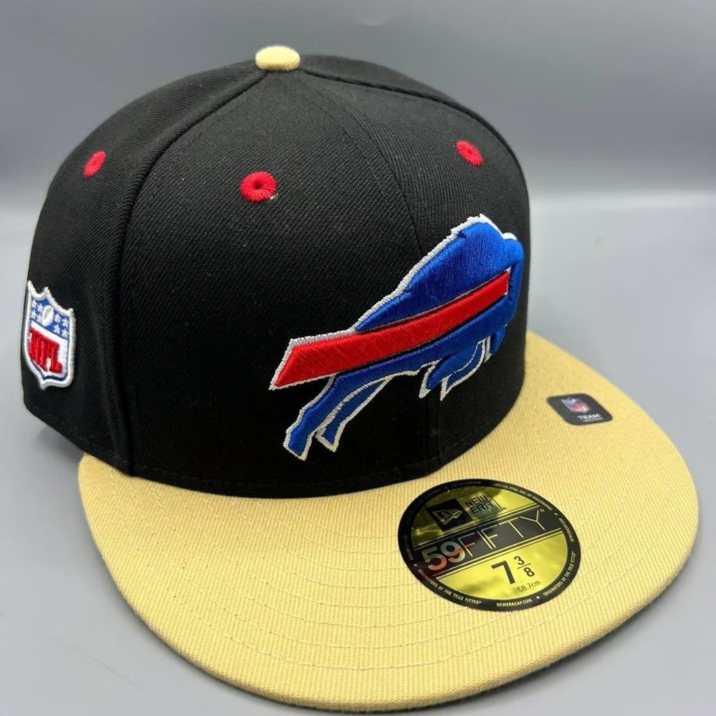 New Era Buffalo Bills Hat Men 7 3/8 Black 59Fifty New Era Fitted Cap Size ONE SIZE - 1 Thumbnail