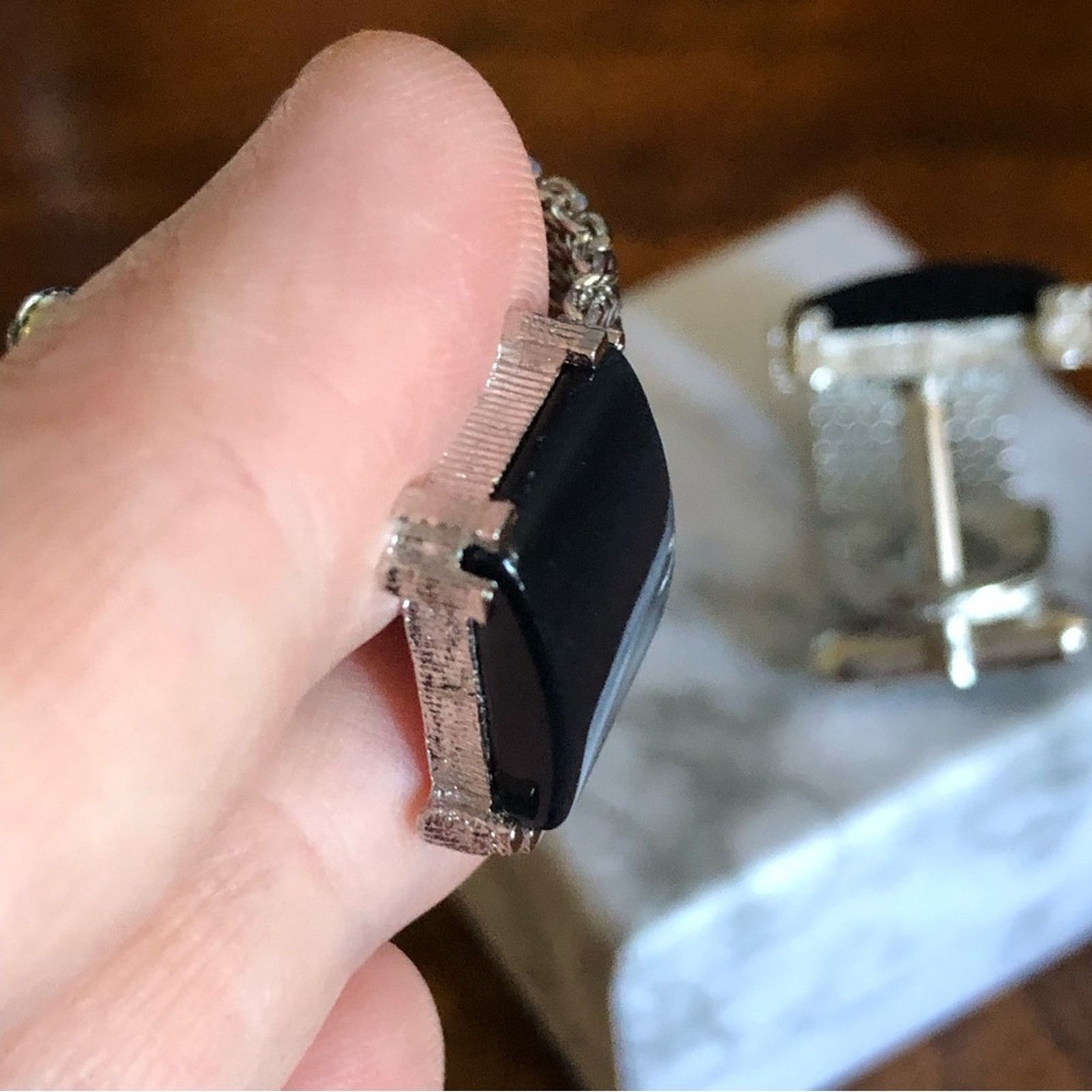 Vintage Vintage Swank hematite silver mesh wrap style cuff links Size ONE SIZE - 8 Thumbnail