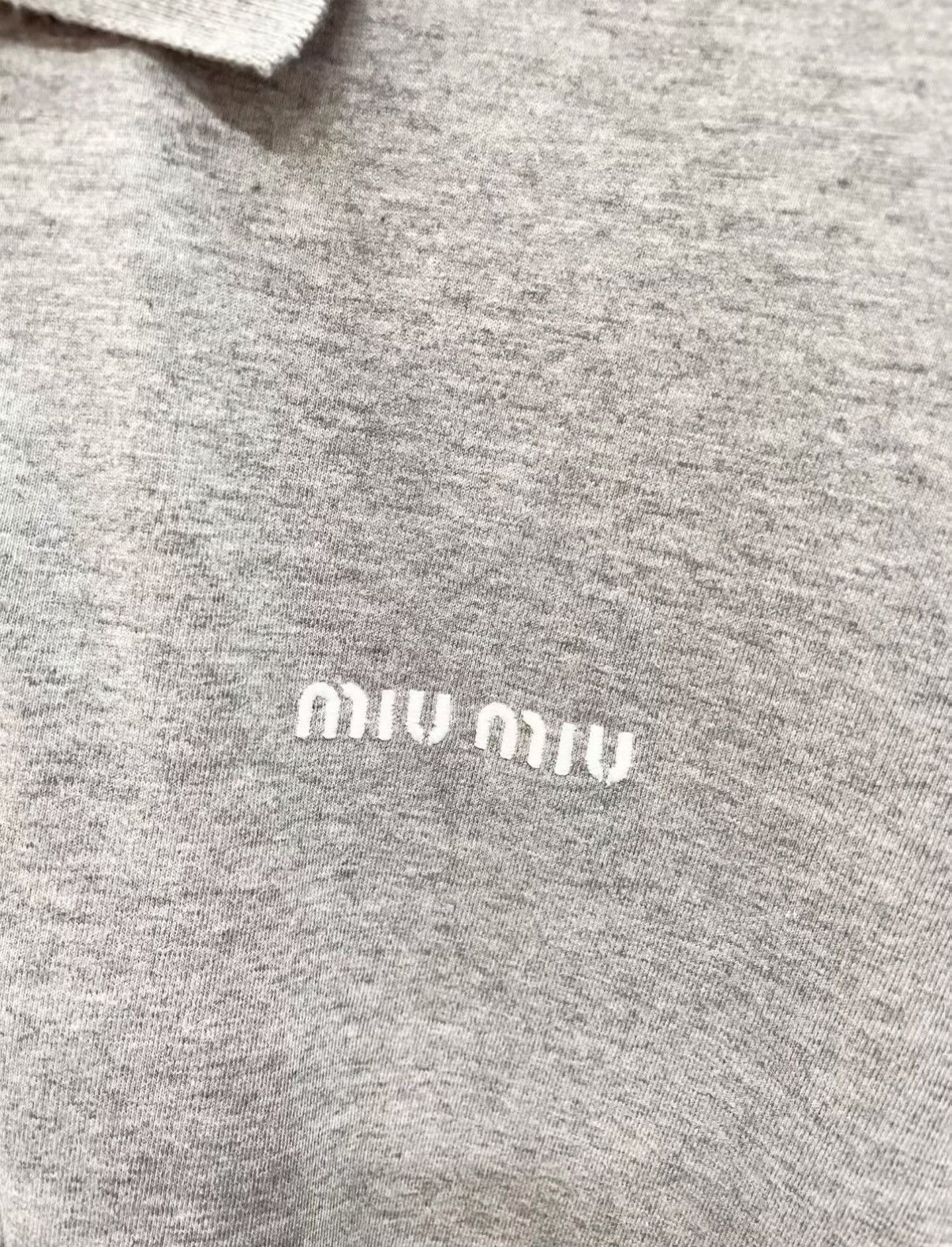 Miu Miu Miu Miu New Grey Long Sleeve Polo Shirt J33 Size M / US 6-8 / IT 42-44 - 4 Thumbnail