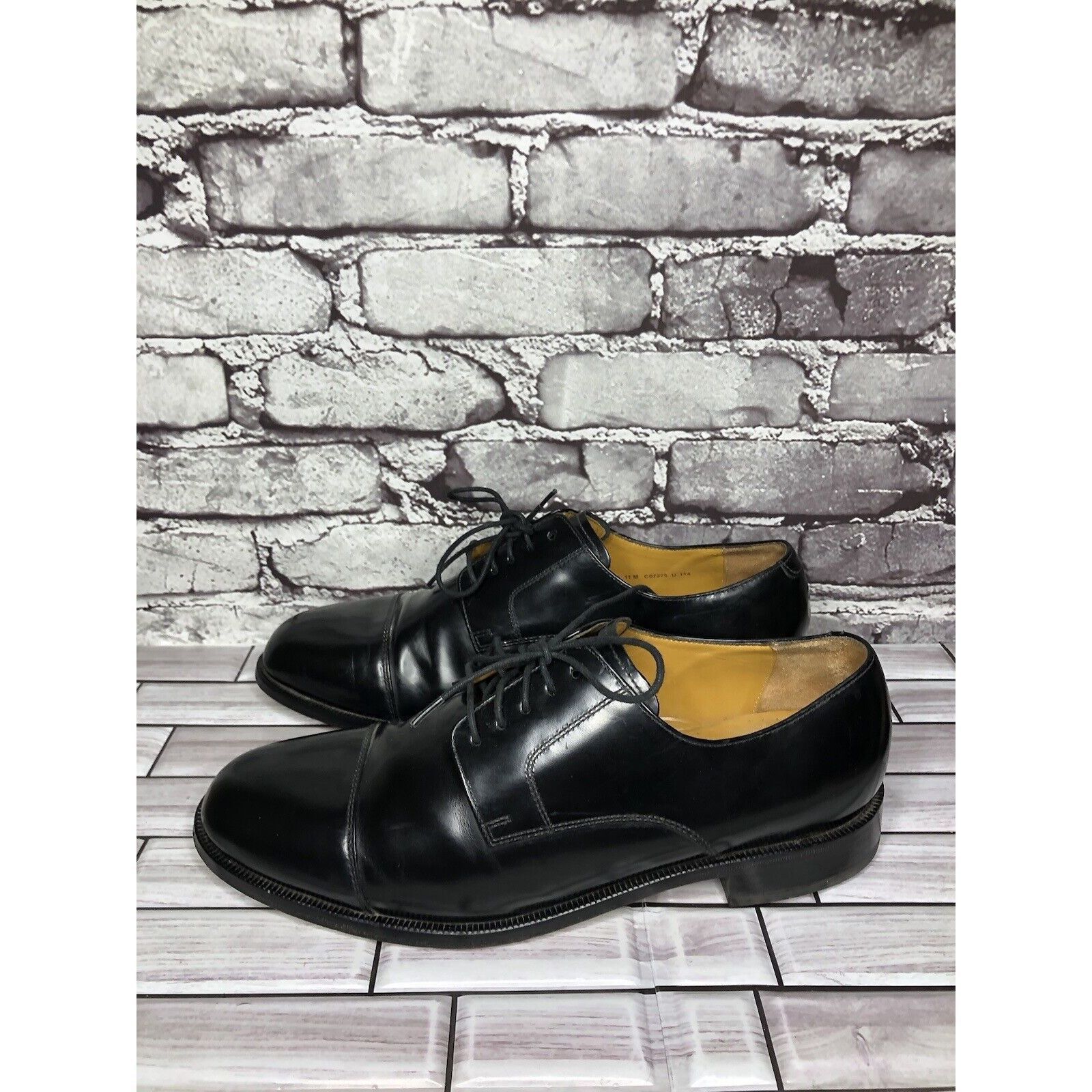 Cole Haan Cole Haan Air Black Leather Cap Toe Oxfords Lace Up Dress Sh Size US 11 / EU 44 - 13 Thumbnail