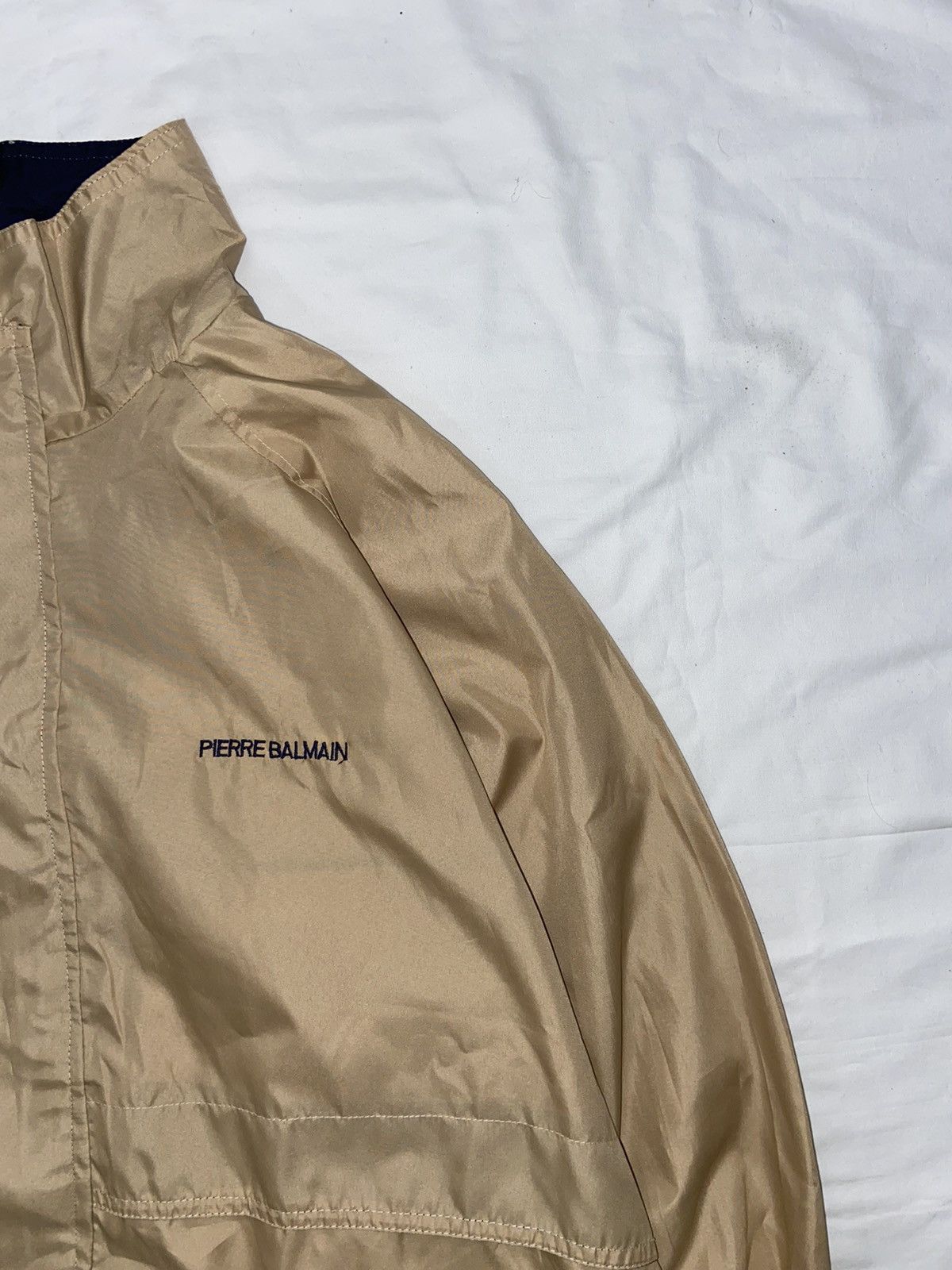 Pierre Balmain × Vintage Pierre Balmain Vintage 90s Beige Navy Light Jacket Luxury Size US L / EU 52-54 / 3 - 6 Thumbnail