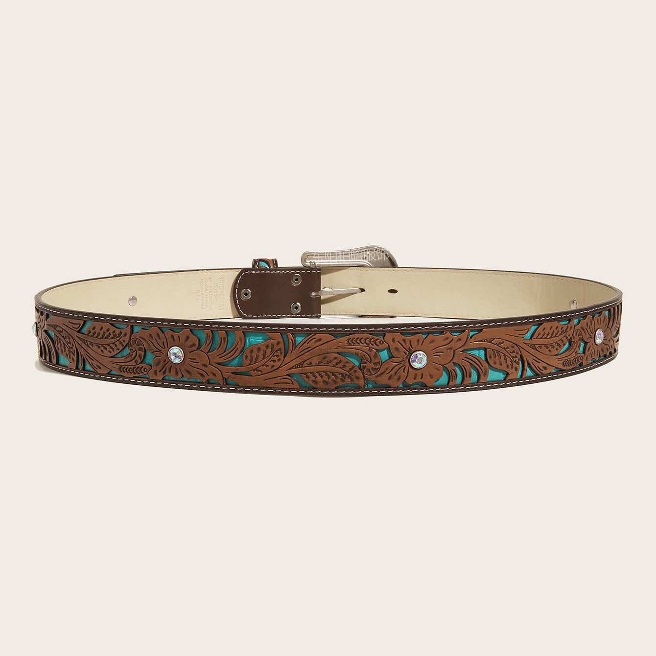 Other Cowboy Style Color Block Pu Leather Belt Size ONE SIZE - 3 Thumbnail