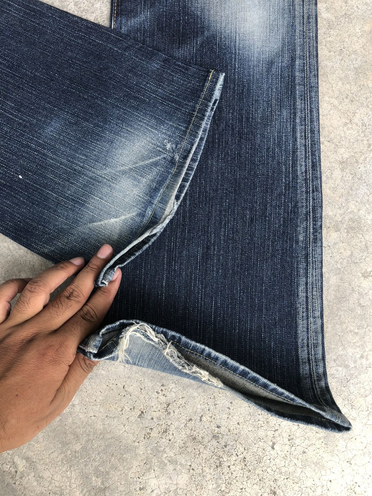 Le Grande Bleu (L.G.B.) Edwin XV Flared Jeans Bootcut Distressed Jeans Size US 31 - 13 Thumbnail