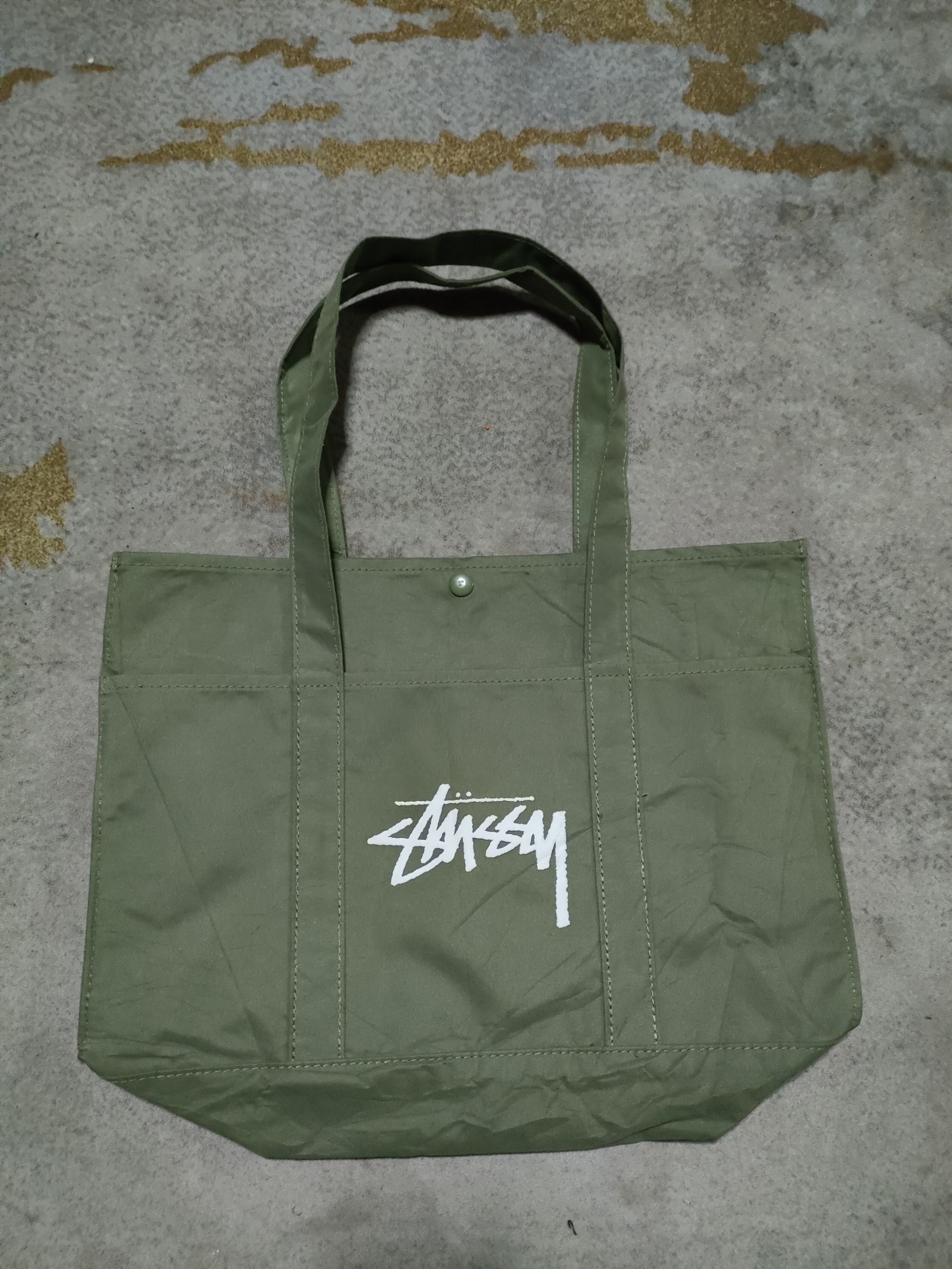 STUSSY Large-capacity tote bag with embroidery Novelty 33.5