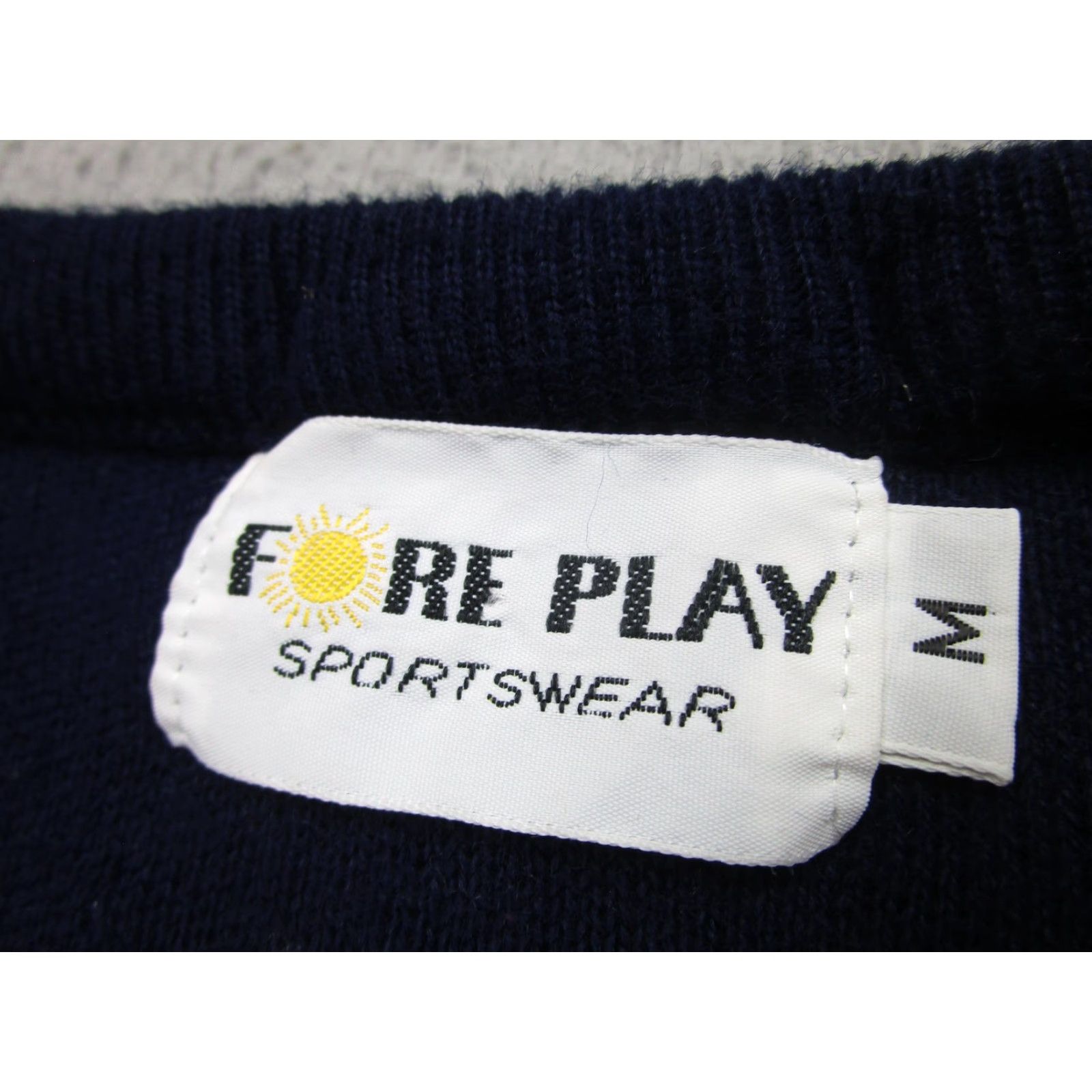 Vintage Fore Play Sportswear Vest Mens Medium Navy Red Argyle V-Neck Knit Sleeveless Pullover Made USA Sweater Vest Mens Size US M / EU 48-50 / 2 - 3 Thumbnail