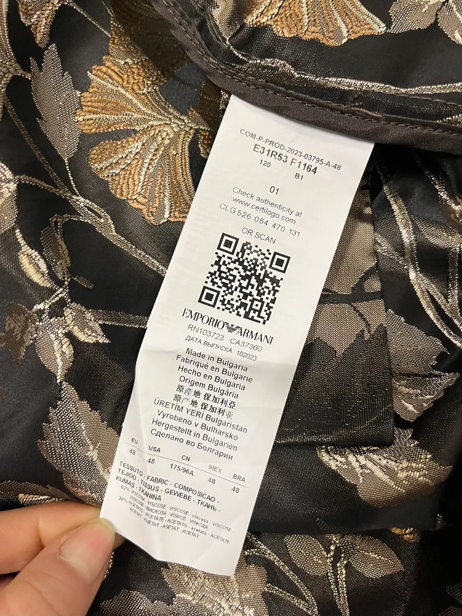 Emporio Armani AW2023 Emporio Armani Floral Print Black & Beige Bomber Jacket Size US M / EU 48-50 / 2 - 10 Thumbnail