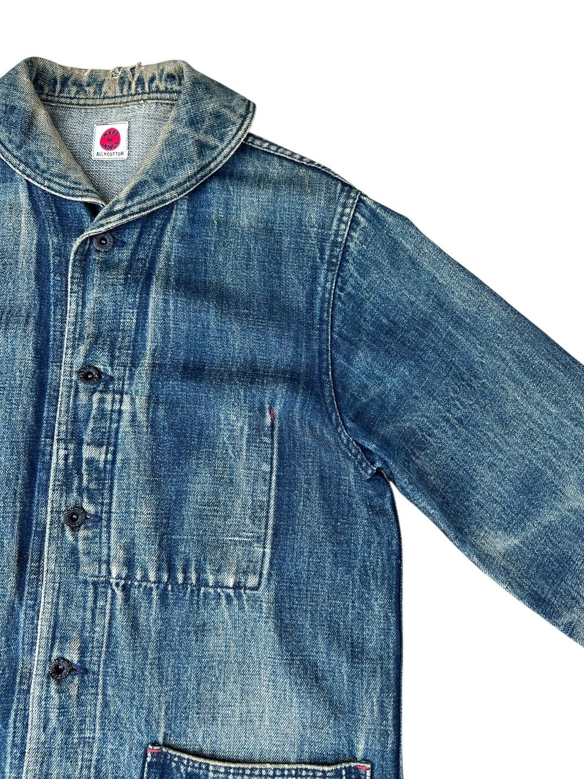45rpm Trashed Indigo Japan Military Denim Shawl Collar Jacket Size US M / EU 48-50 / 2 - 10 Thumbnail