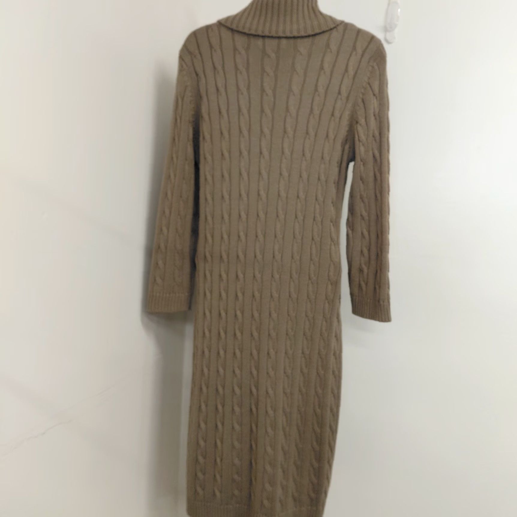 Calvin Klein Calvin Klein Sweater Dress Women's Sz Large Brown Wrap Cable Shawl Collar Buckle Size L / US 10 / IT 46 - 5 Thumbnail