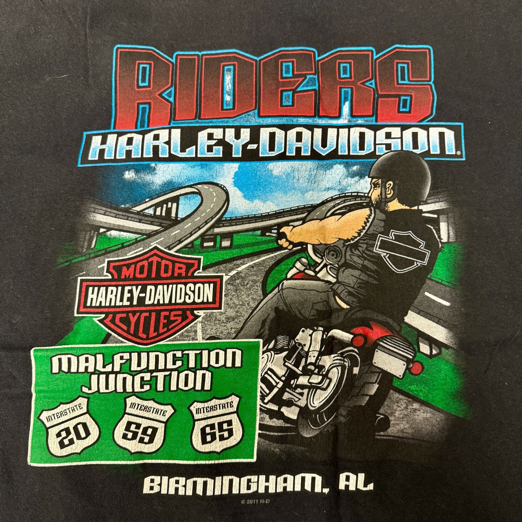Harley Davidson WHEN THE ROAD CALLS Malfunction Junction Motorcycle Biker Size US XXL / EU 58 / 5 - 1 Thumbnail