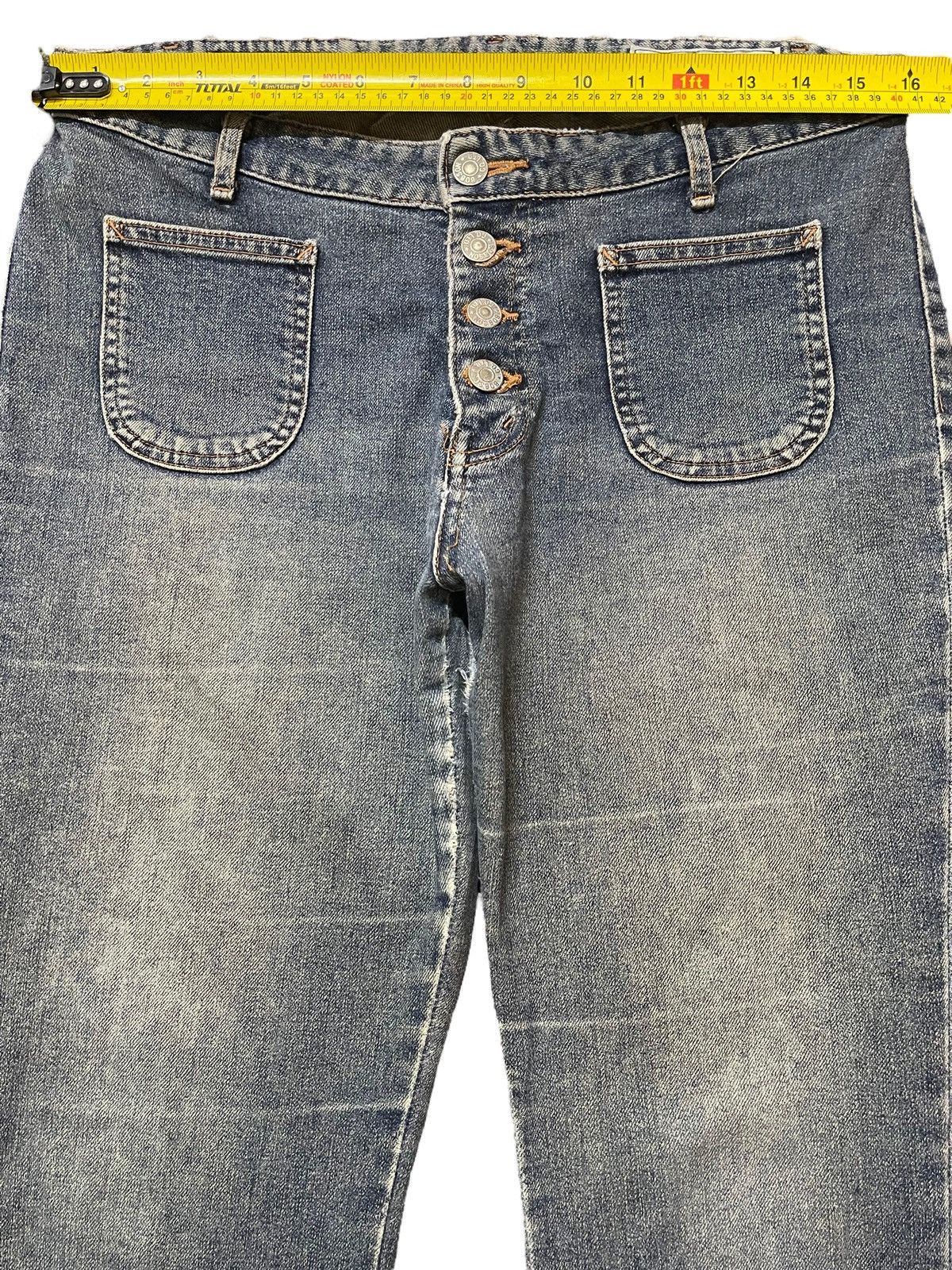 Hysteric Glamour Vintage Japanese Brand Blue Faded Wash Style Flared Wide Leg Size US 31 - 11 Thumbnail