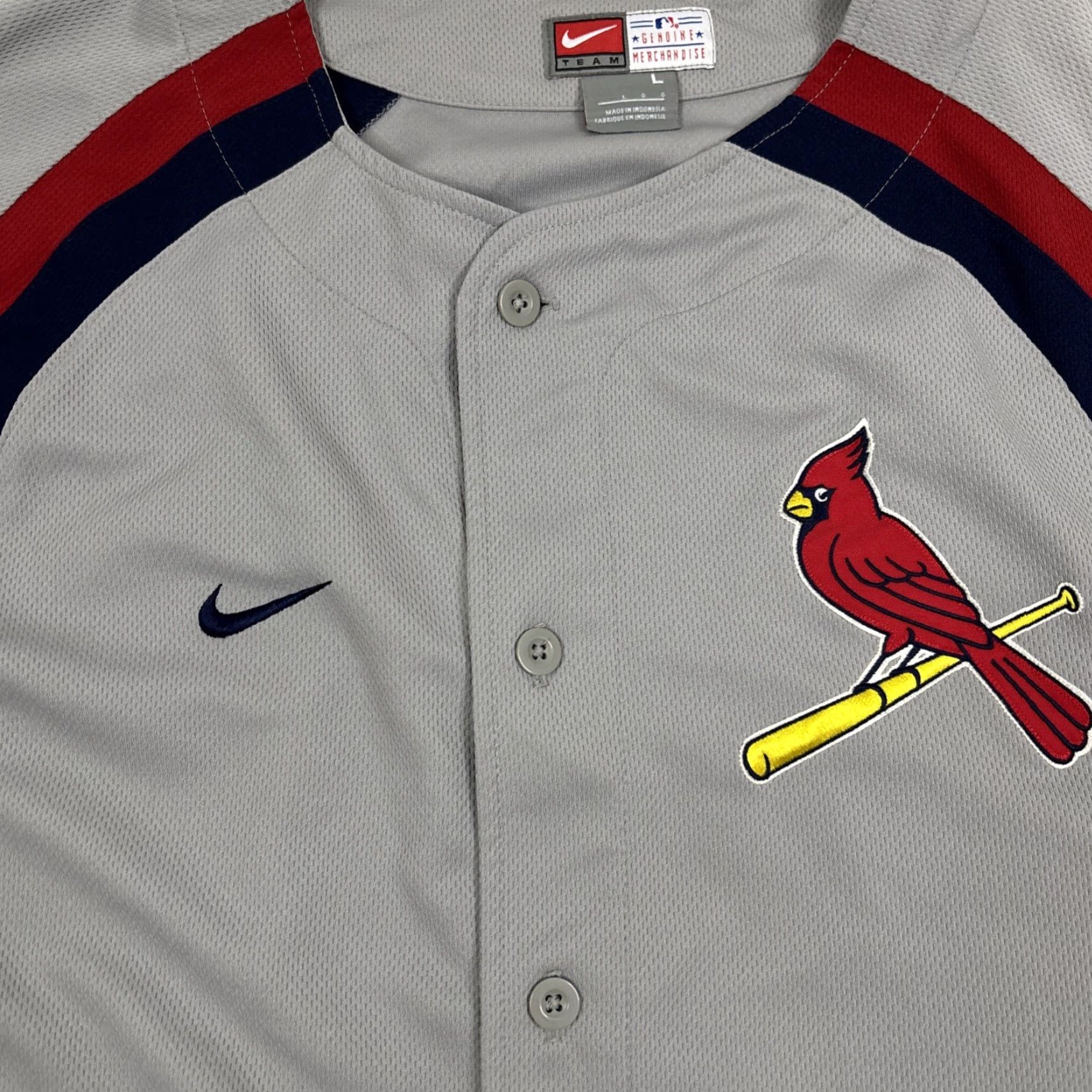 Nike Nike Team Jersey MLB Men's Large Gray St Louis Cardinals Blank Shirt Short Sleeve Crew Neck L Regular - Men Size US L / EU 52-54 / 3 - 3 Thumbnail