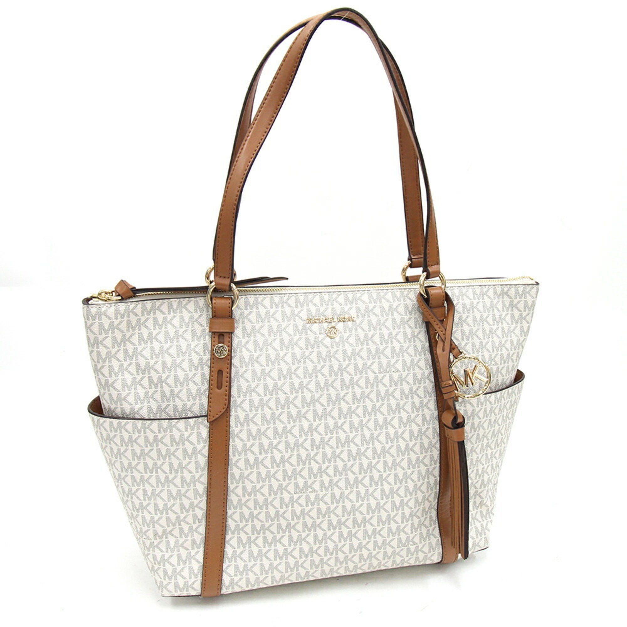Michael Kors Michael Kors Tote Bag Nomad 30T0GNXT9B Off-white Brown PVC Leather Shoulder Tassel Women's MICHAEL KORS Size ONE SIZE - 1 Thumbnail