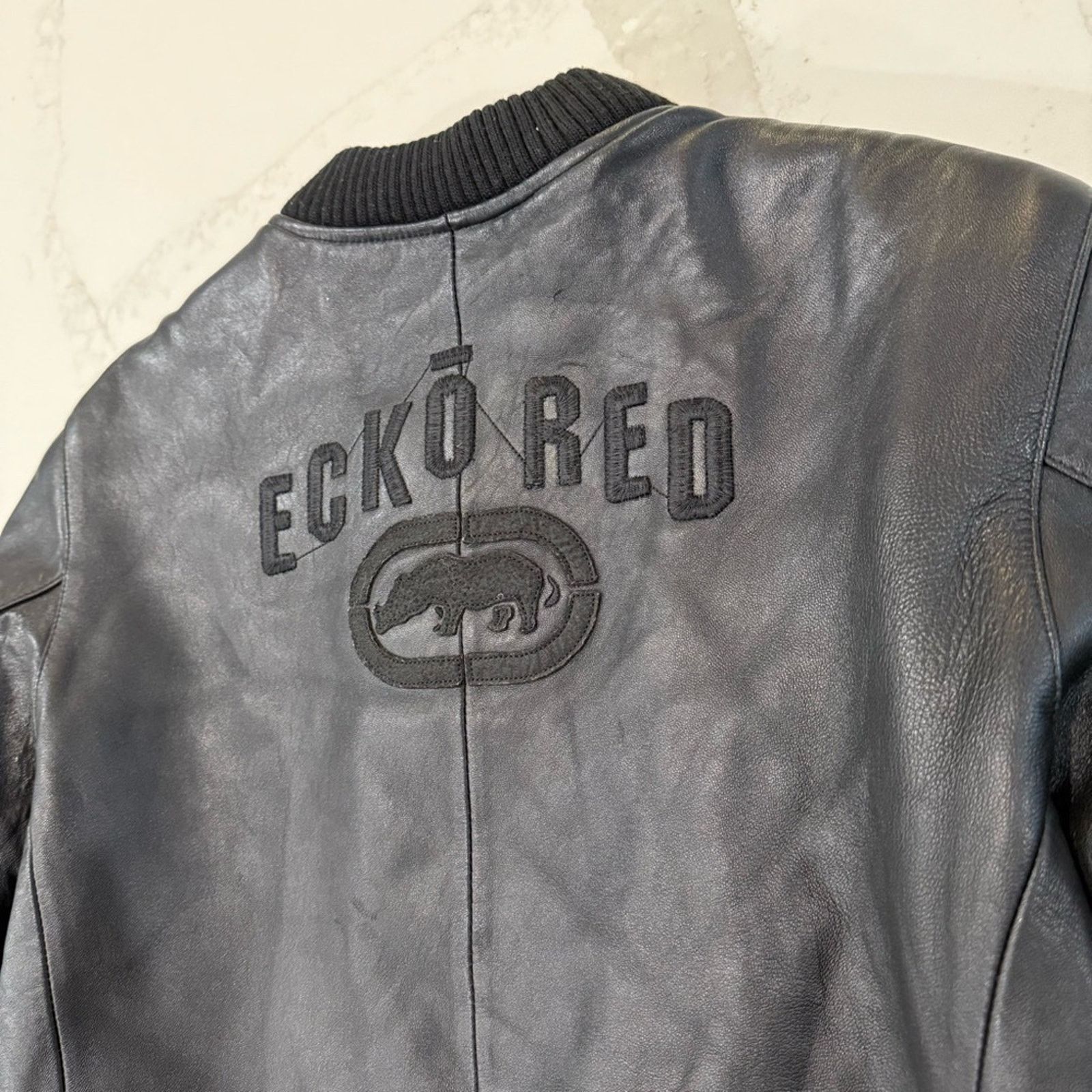 Ecko Unltd. Vintage Y2K Ecko Unltd. Reversible Leather Jacket Womens L Size L / US 10 / IT 46 - 11 Thumbnail