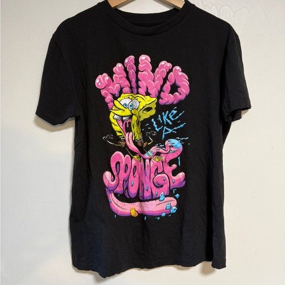 Other SpongeBob SquarePants “Mind Like a Sponge” Shirt Black Sz M Size US M / EU 48-50 / 2 - 2 Thumbnail