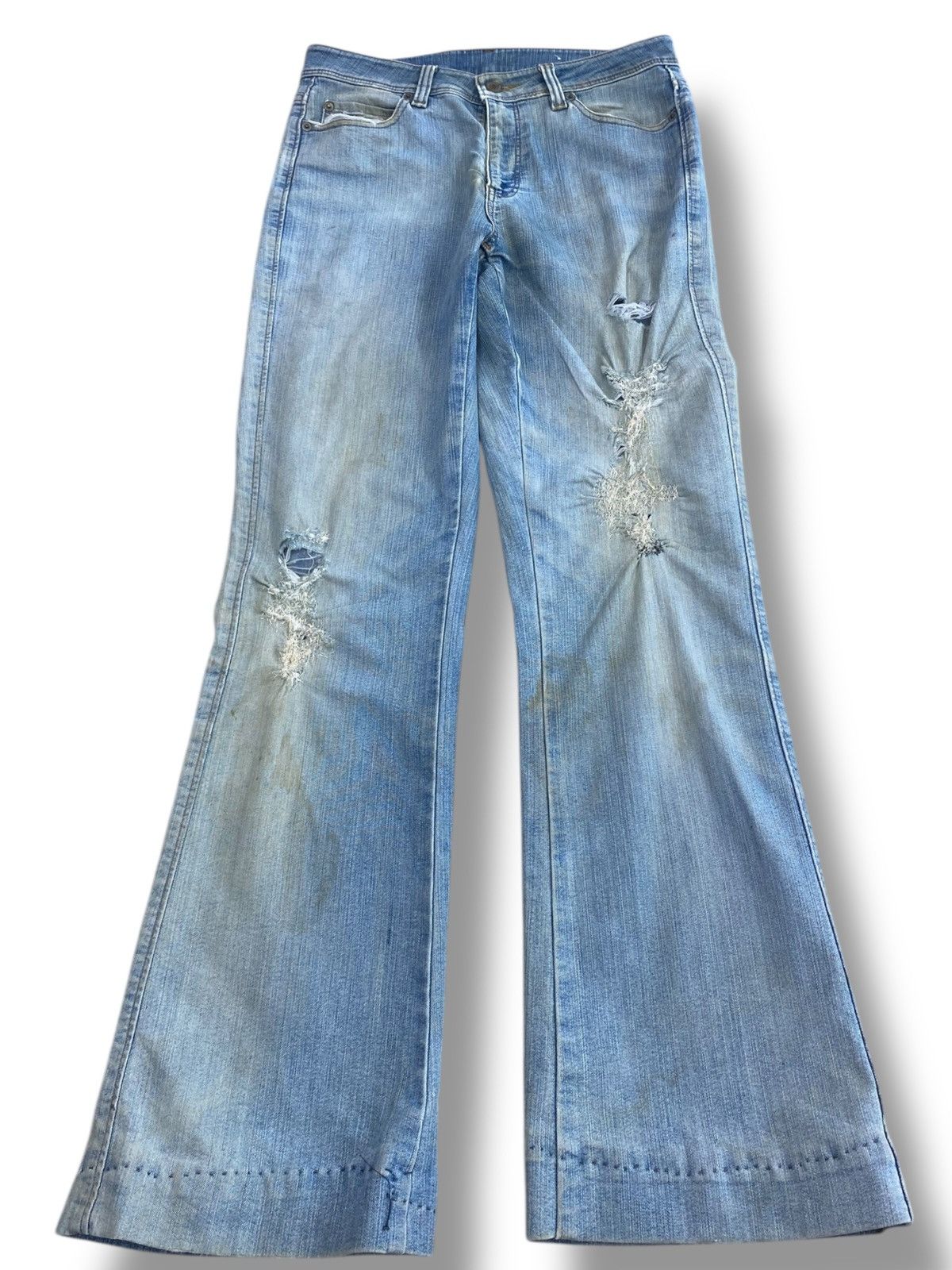 Other Topvalu Japanese Brand Acid Blue Wash Style Flare Jeans Size US 28 / EU 44 - 1 Thumbnail