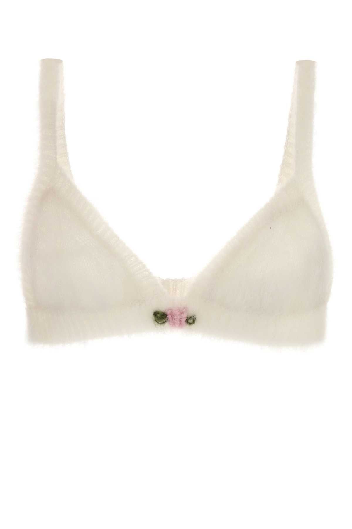 Alessandra Rich White Mohair Blend Bra Size S / US 4 / IT 40 - 1 Thumbnail