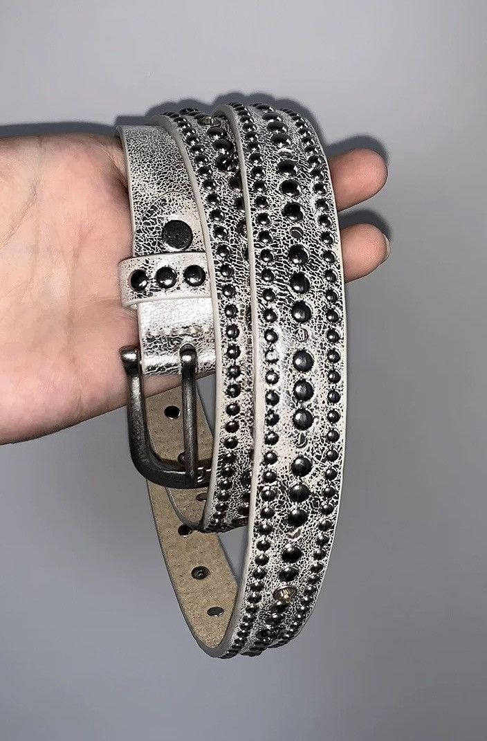 Japanese Brand × Vintage Retro punk rhinestone studded rivet cracked belt Size ONE SIZE - 1 Thumbnail
