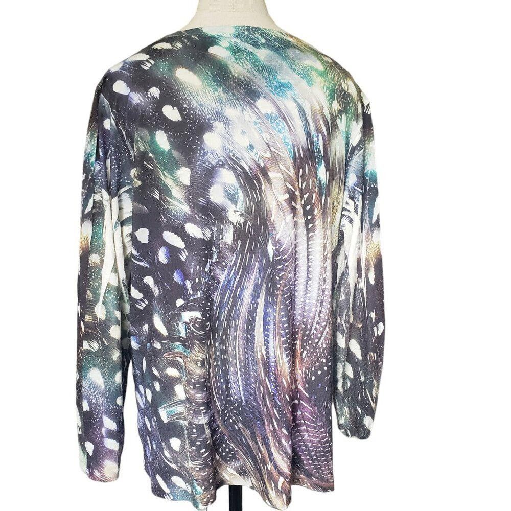 Chicos CT728 Chico's Long Sleeve Sequined Scoop Neck Top XL Size XL / US 12-14 / IT 48-50 - 5 Thumbnail