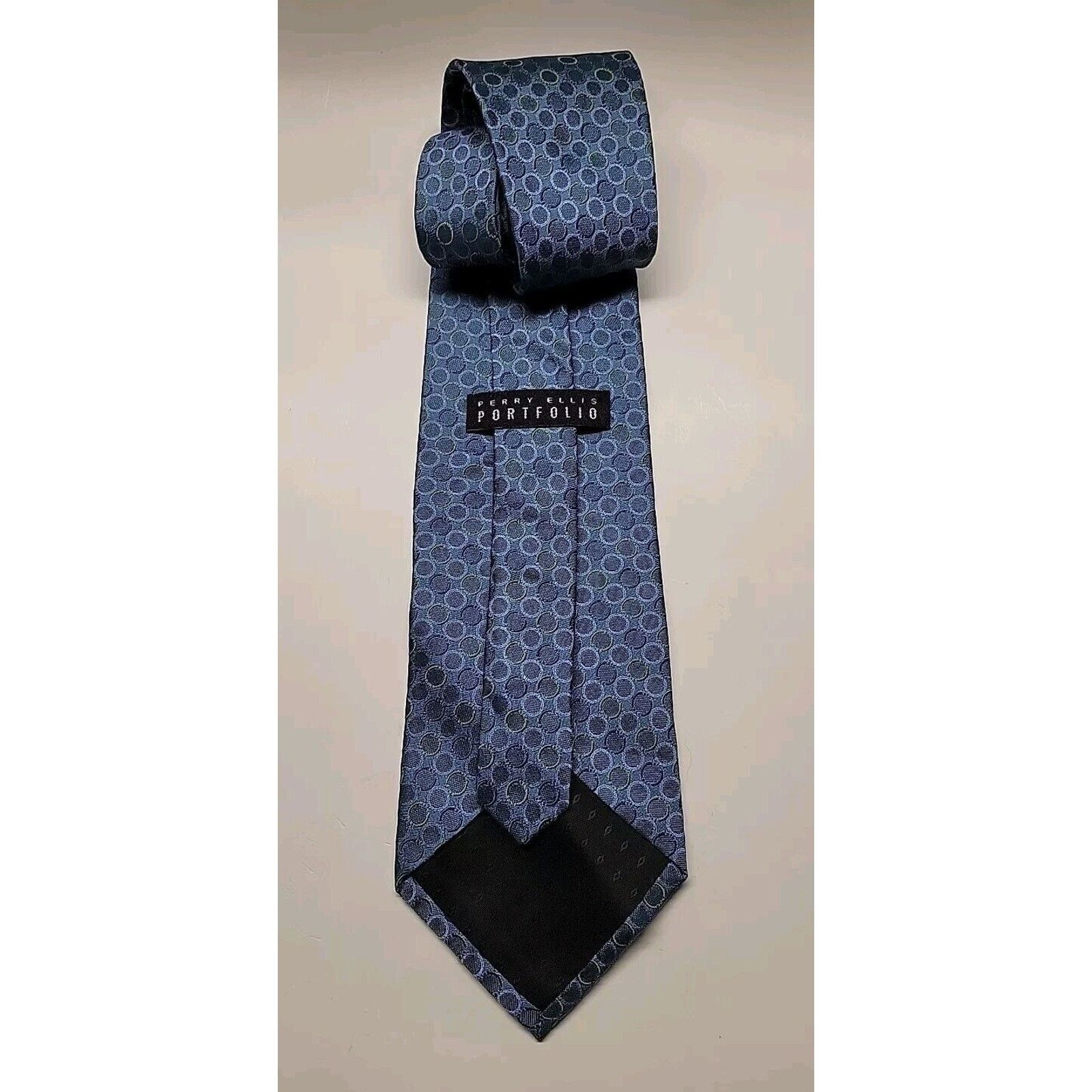 Perry Ellis Vintage PERRY ELLIS Portfolio Silk Blue Green Designer Tie Size ONE SIZE - 8 Thumbnail