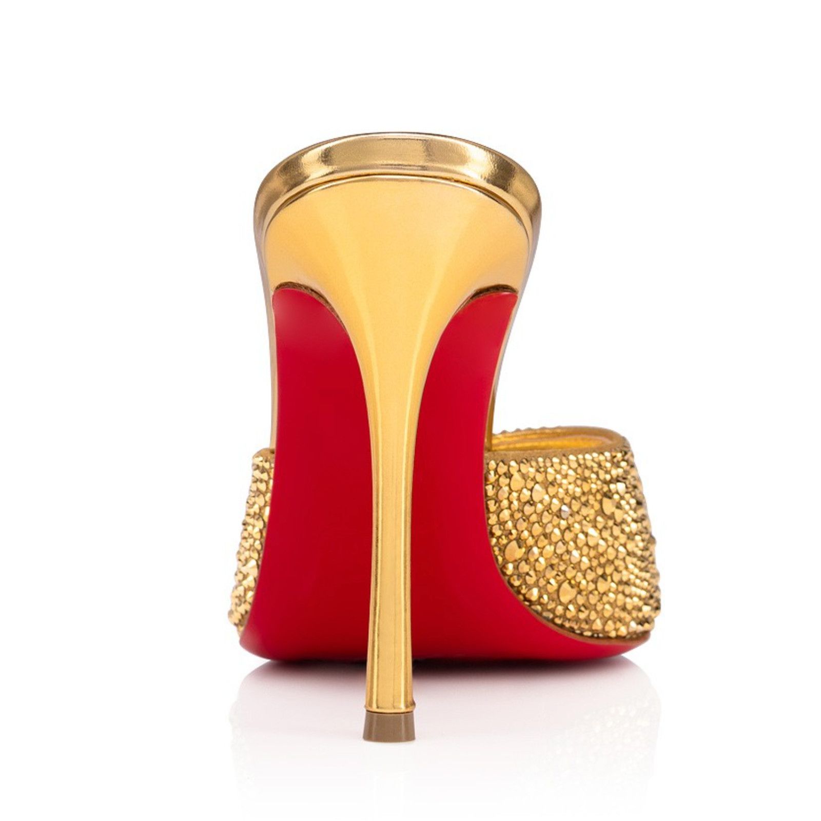 Christian Louboutin Me Dolly Strass 100 Gold Backless Sandal Mule Heel Pump 40 Size US 10 / IT 40 - 10 Thumbnail