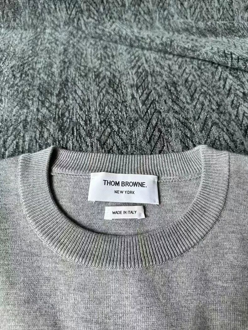 Thom Browne Thom Browne Grey sweater Size US L / EU 52-54 / 3 - 3 Thumbnail