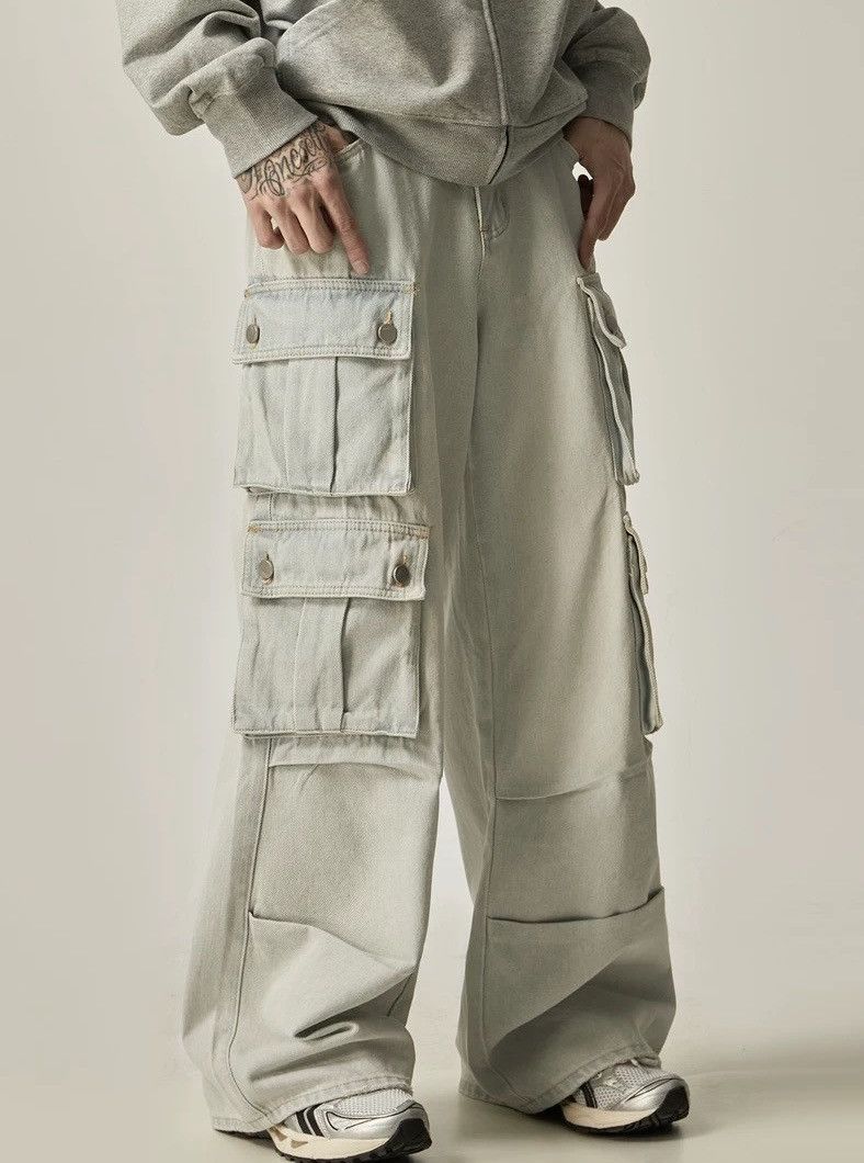 Retro y2k multi pocket baggy skate cargo pants