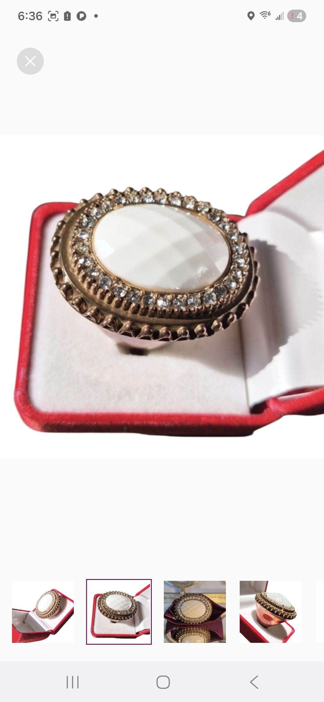 Other Mother Of Pearl Gold Toned Ring-Vintage Size ONE SIZE - 1 Thumbnail