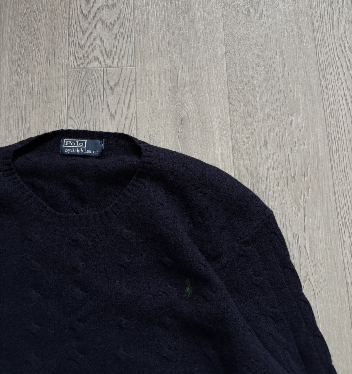 Polo Ralph Lauren × Vintage Vintage Polo Ralph Lauren Lamb Wool Sweater Green Logo Size US XL / EU 56 / 4 - 2 Thumbnail