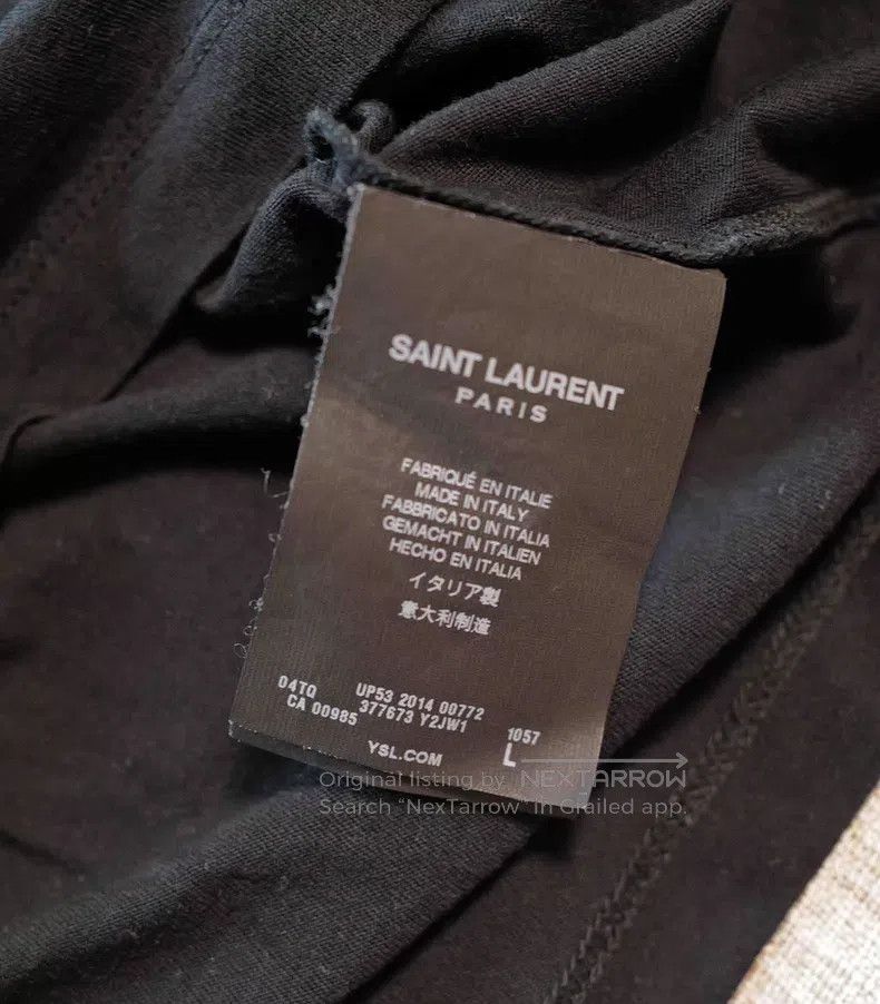 Saint Laurent Paris Saint Laurent Paris Black Printed T-Shirt i Size US L / EU 52-54 / 3 - 4 Thumbnail