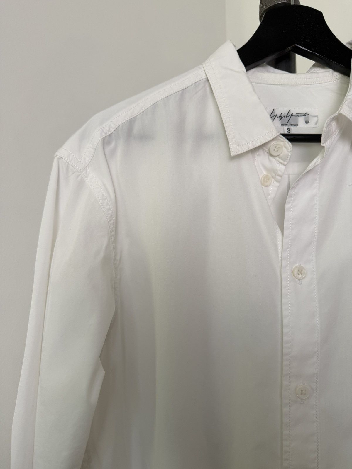 Yohji Yamamoto POUR HOMME White Button-Up Size US M / EU 48-50 / 2 - 2 Thumbnail