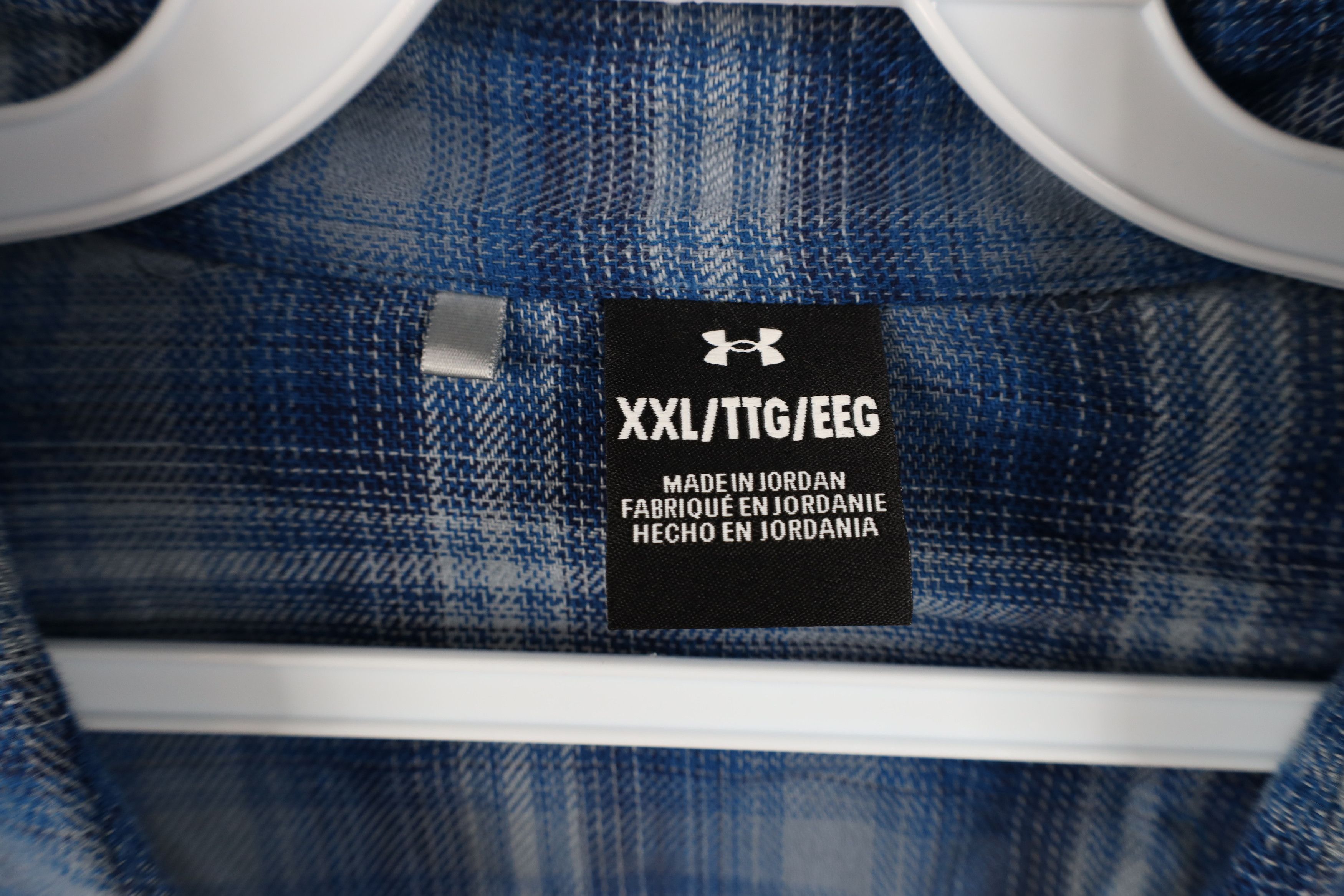 Under Armour Under Armour Flannel Collared Button Shirt Blue Plaid Size US XXL / EU 58 / 5 - 9 Thumbnail