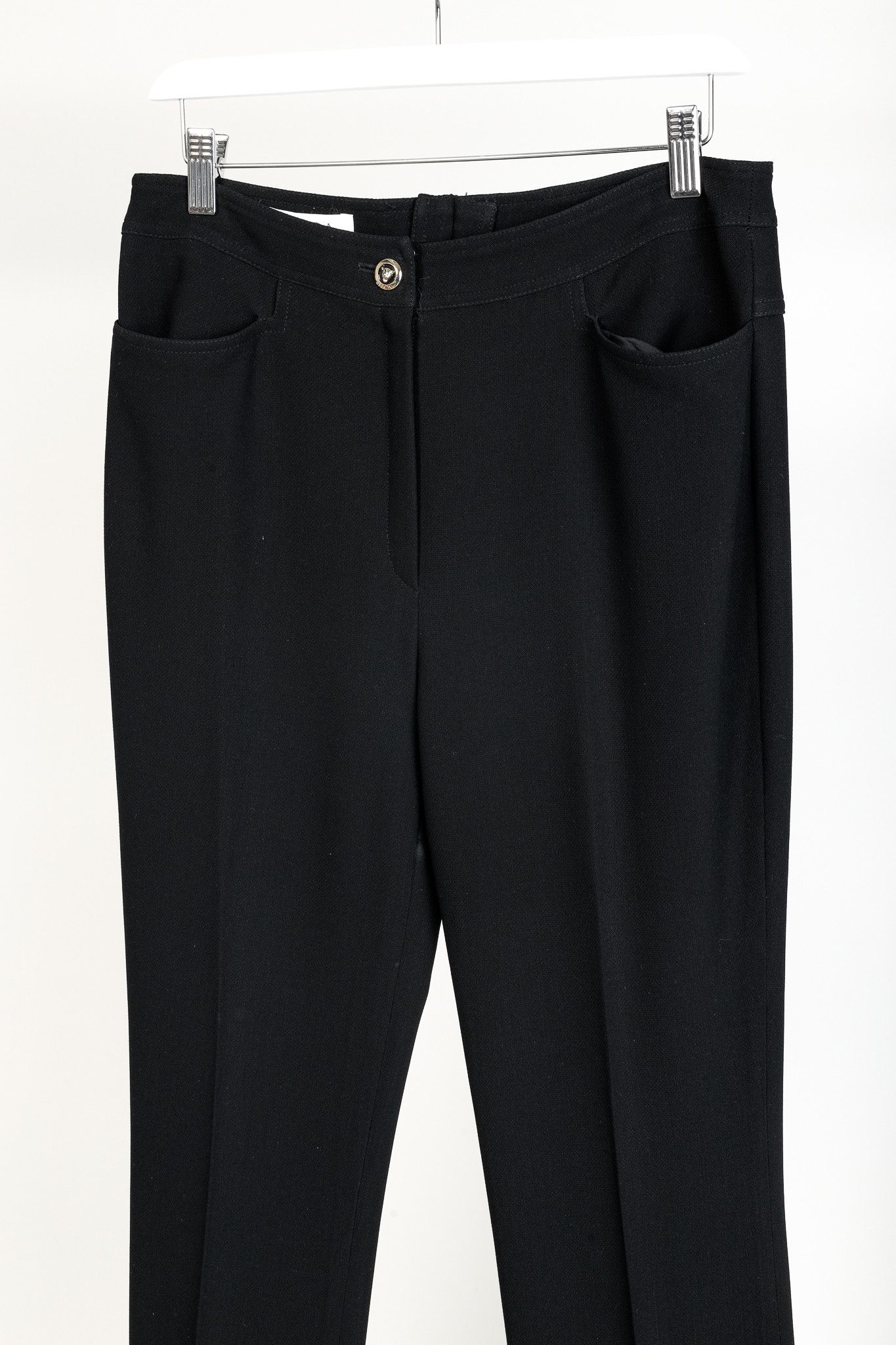 Escada Escada Black Stretch Wool Crepe Trousers Size 32" / US 10 / IT 46 - 3 Thumbnail