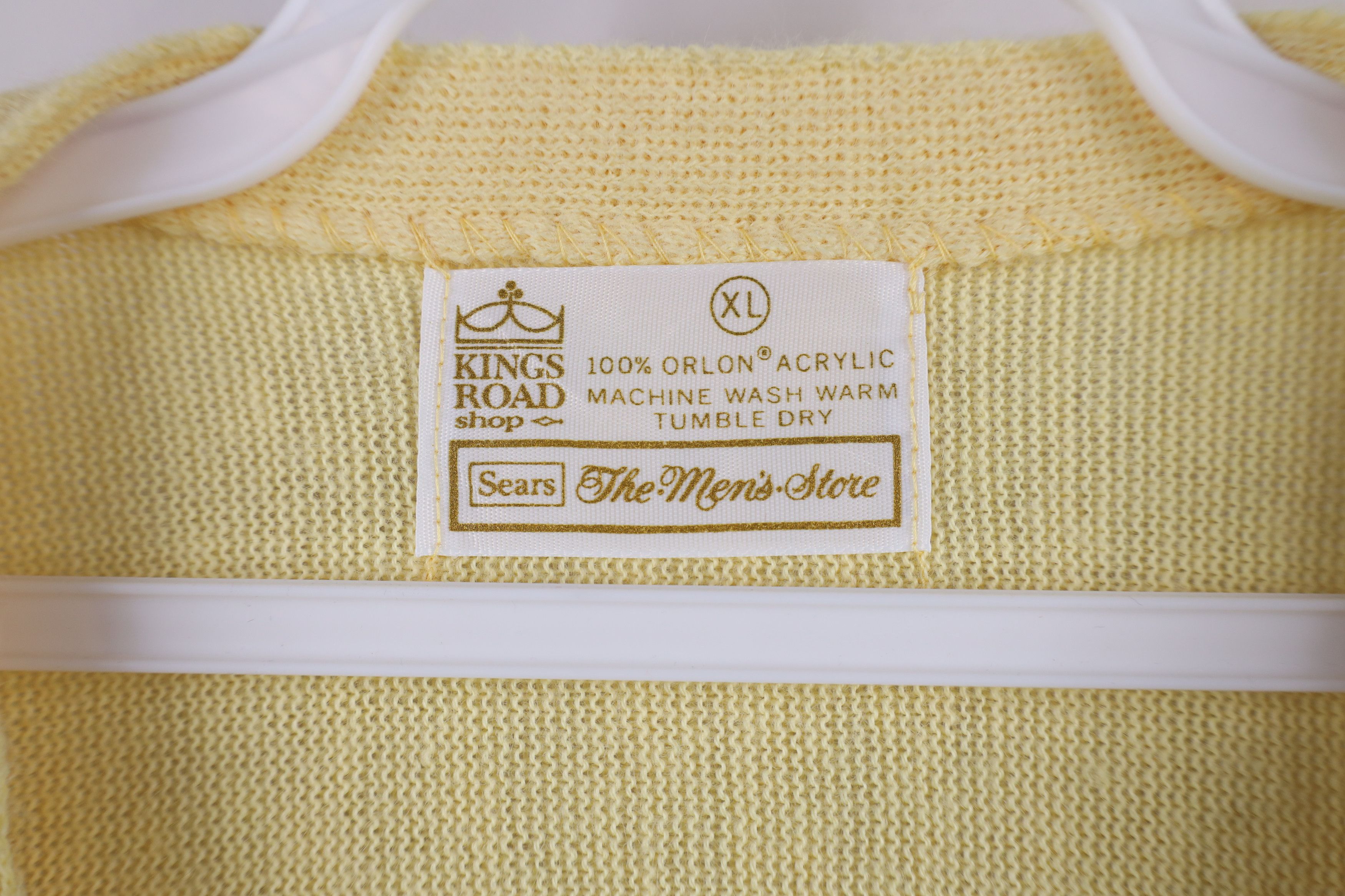 Vintage Vintage 60s 70s Streetwear Knit Cardigan Sweater Yellow USA Size US XL / EU 56 / 4 - 7 Thumbnail