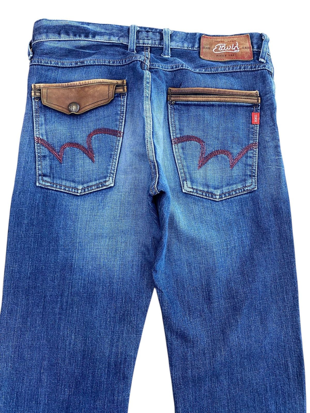 Edwin Edwin Blue Trip Whiskers Style Faded Blue Wash Jeans Size US 32 / EU 48 - 4 Thumbnail
