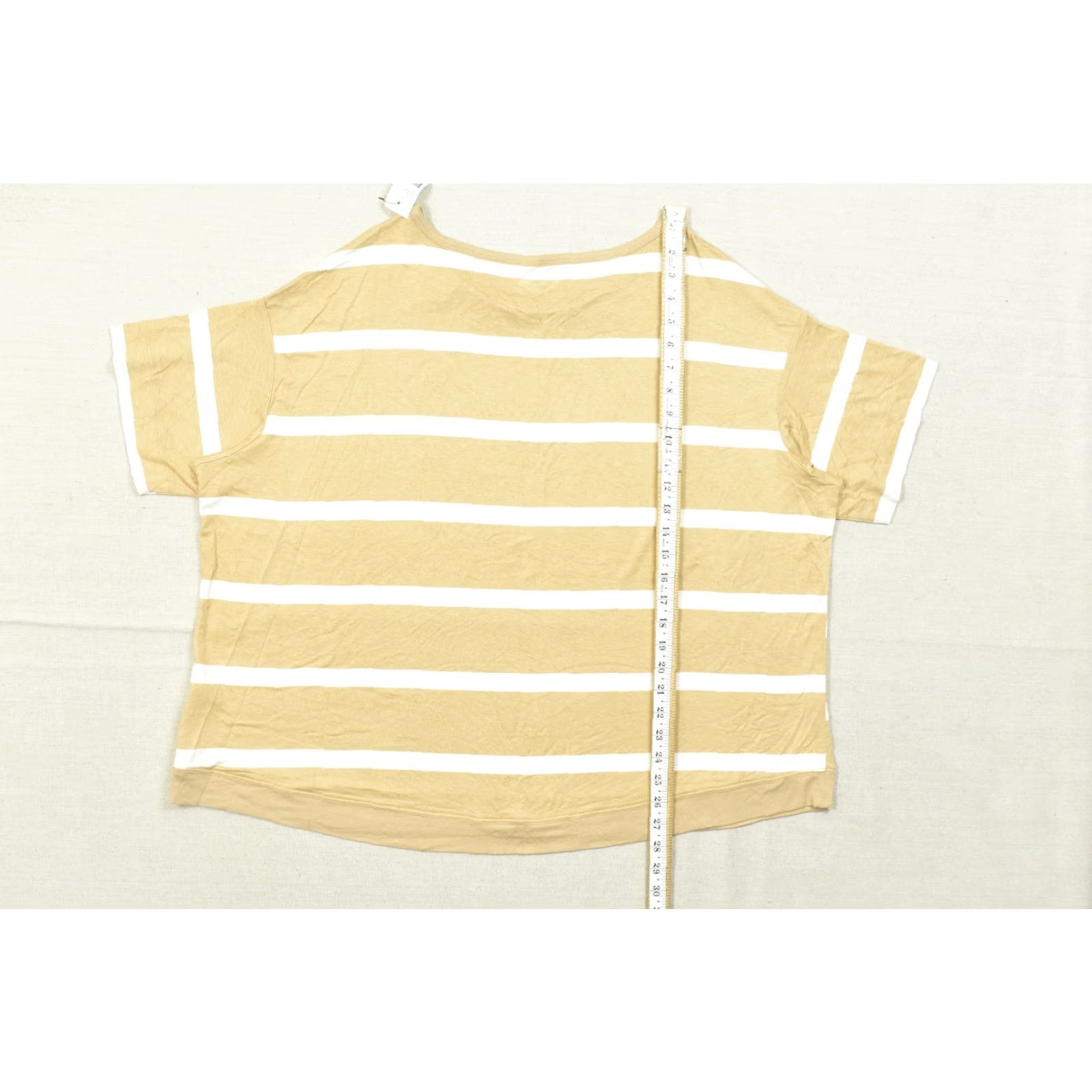 Vintage Lane Bryant Blouse Shirt Women Plus 18/20 Short Sleeve Striped Beige White Casual Basic 18/20 Womens Shoes? Size XXL / US 16-18 / IT 52-54 - 4 Thumbnail