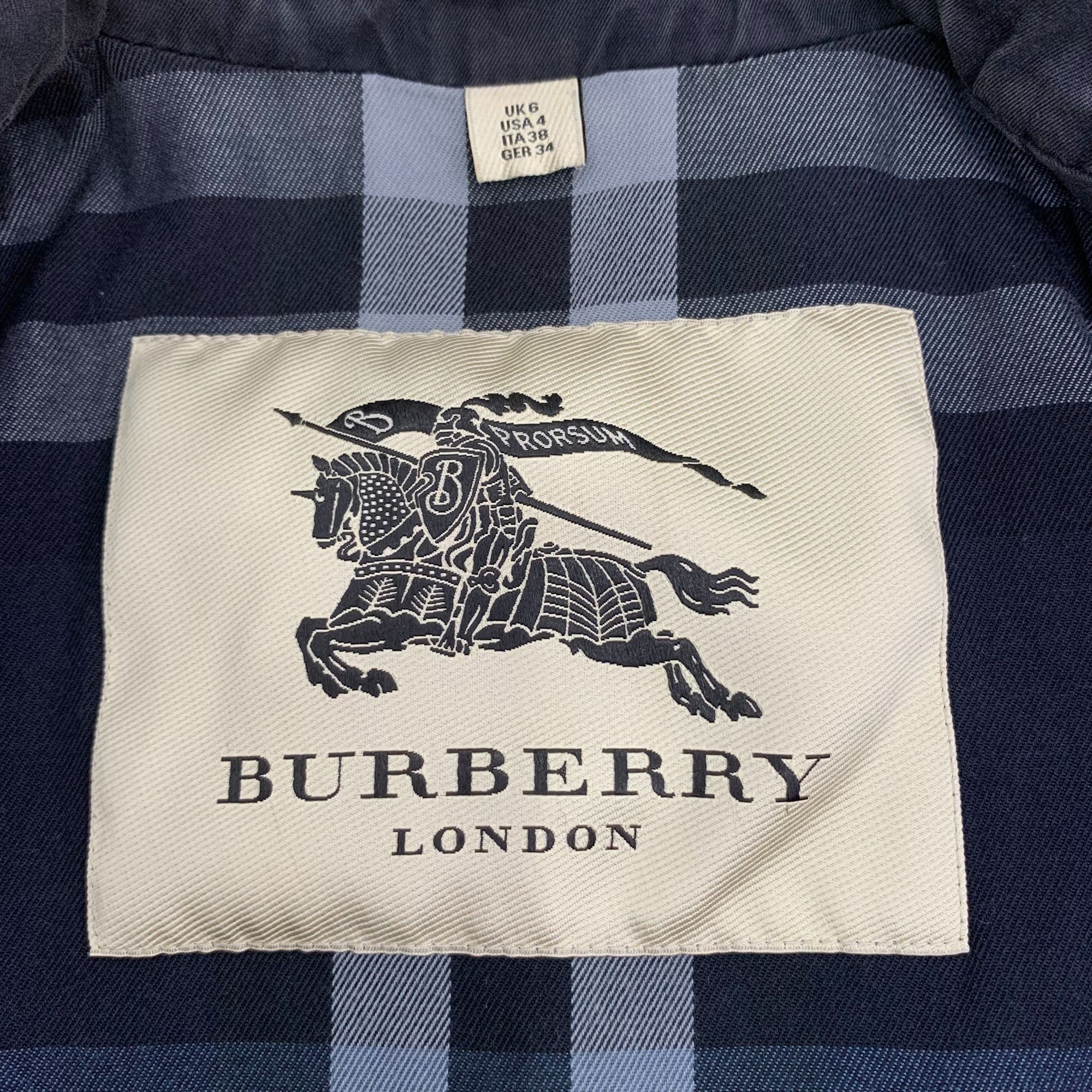 Burberry Burberry London Black Cotton Double-Breasted Trench Coat Siz Size XS / US 0-2 / IT 36-38 - 2 Thumbnail